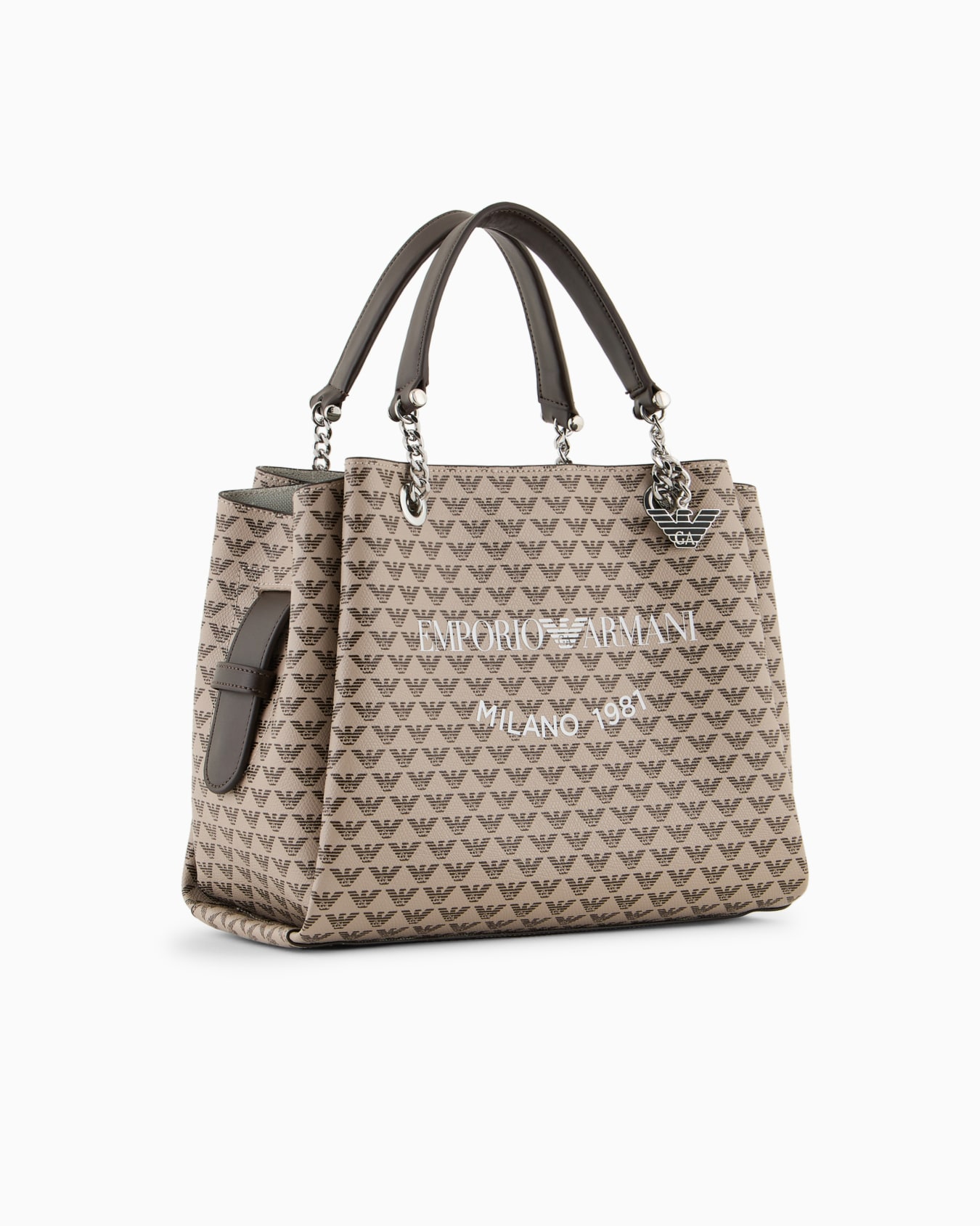 All-over eagle handbag with Milano 1981 logo print Slide 1