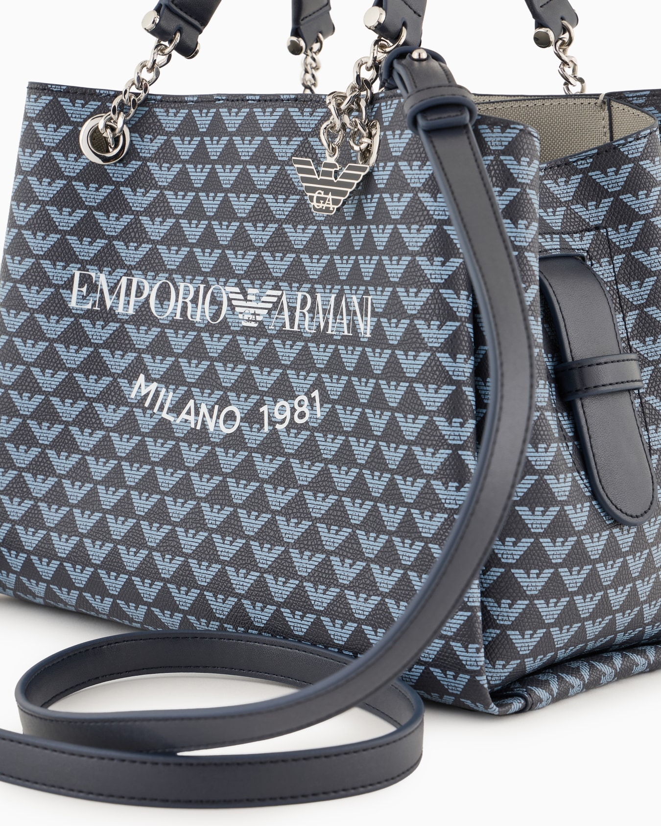Bolso de mano con águila integral y logotipo Milano 1981 estampado Diapositiva 4