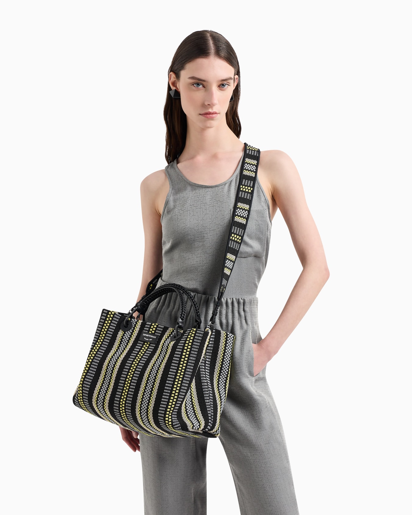MyEA medium basketweave shopper bag Slide 7