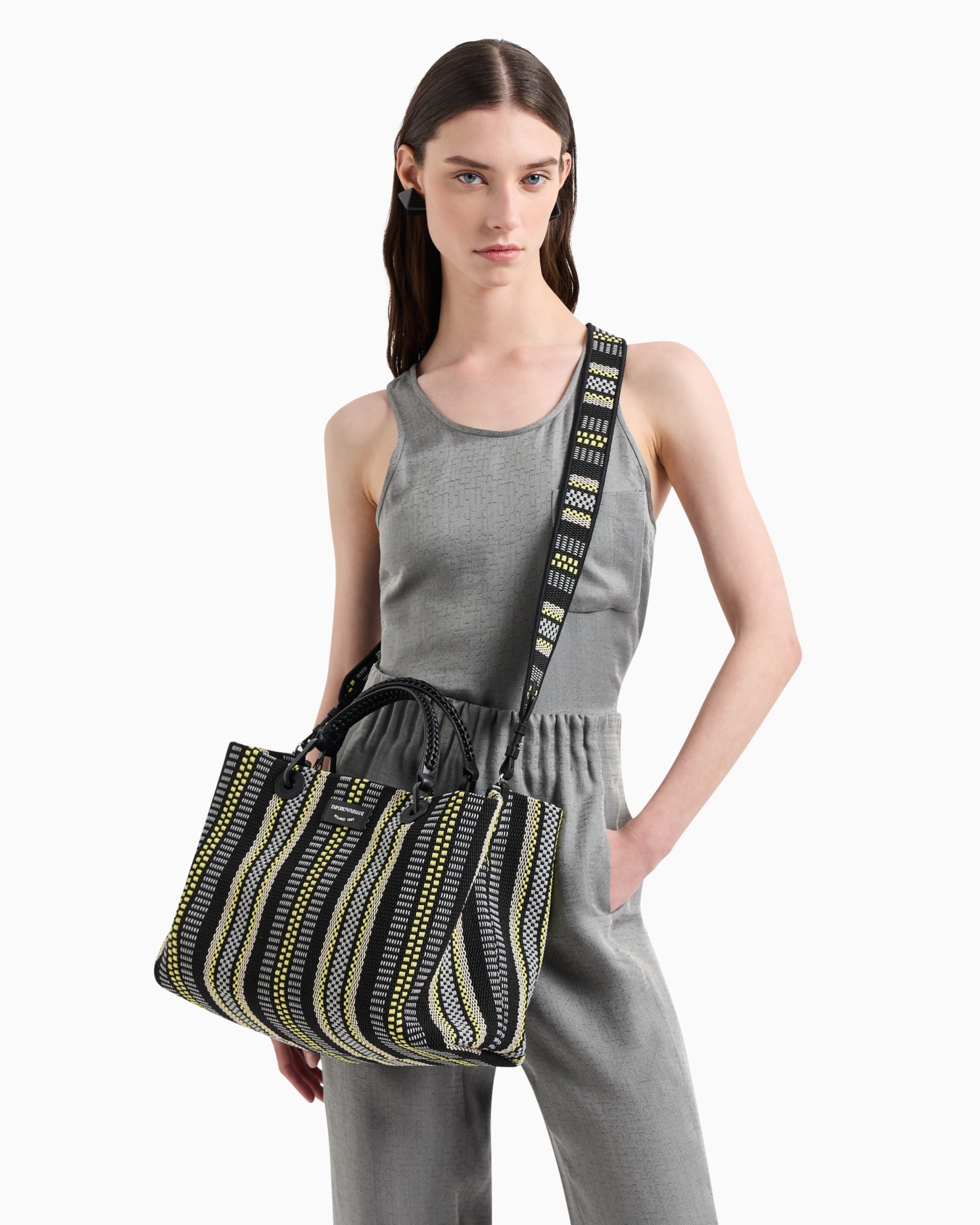 MyEA medium basketweave shopper bag Slide 7