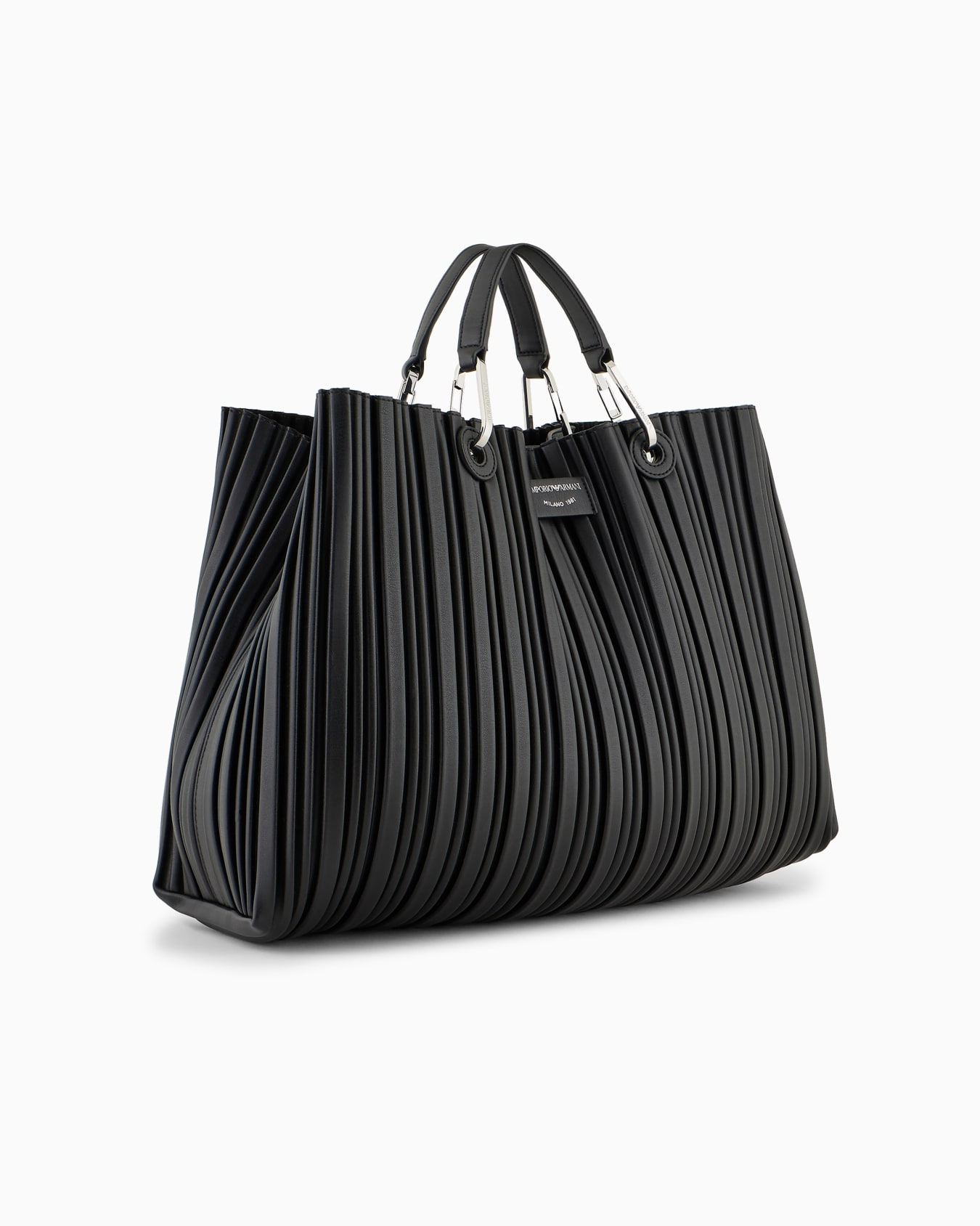 ASV medium MyEA shopper bag in pleated, recycled faux nappa leather Slide 1