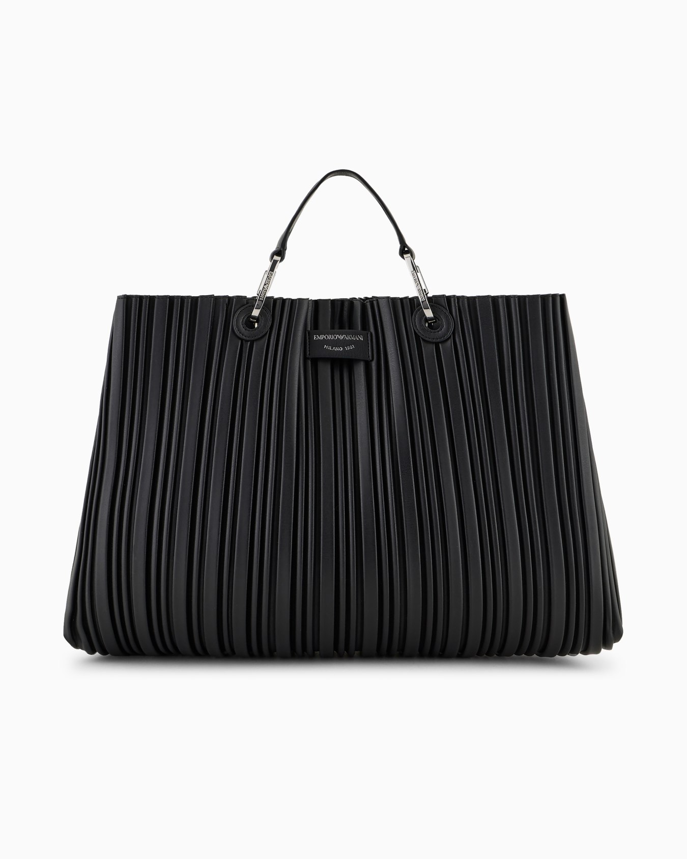 ASV medium MyEA shopper bag in pleated, recycled faux nappa leather Slide 0
