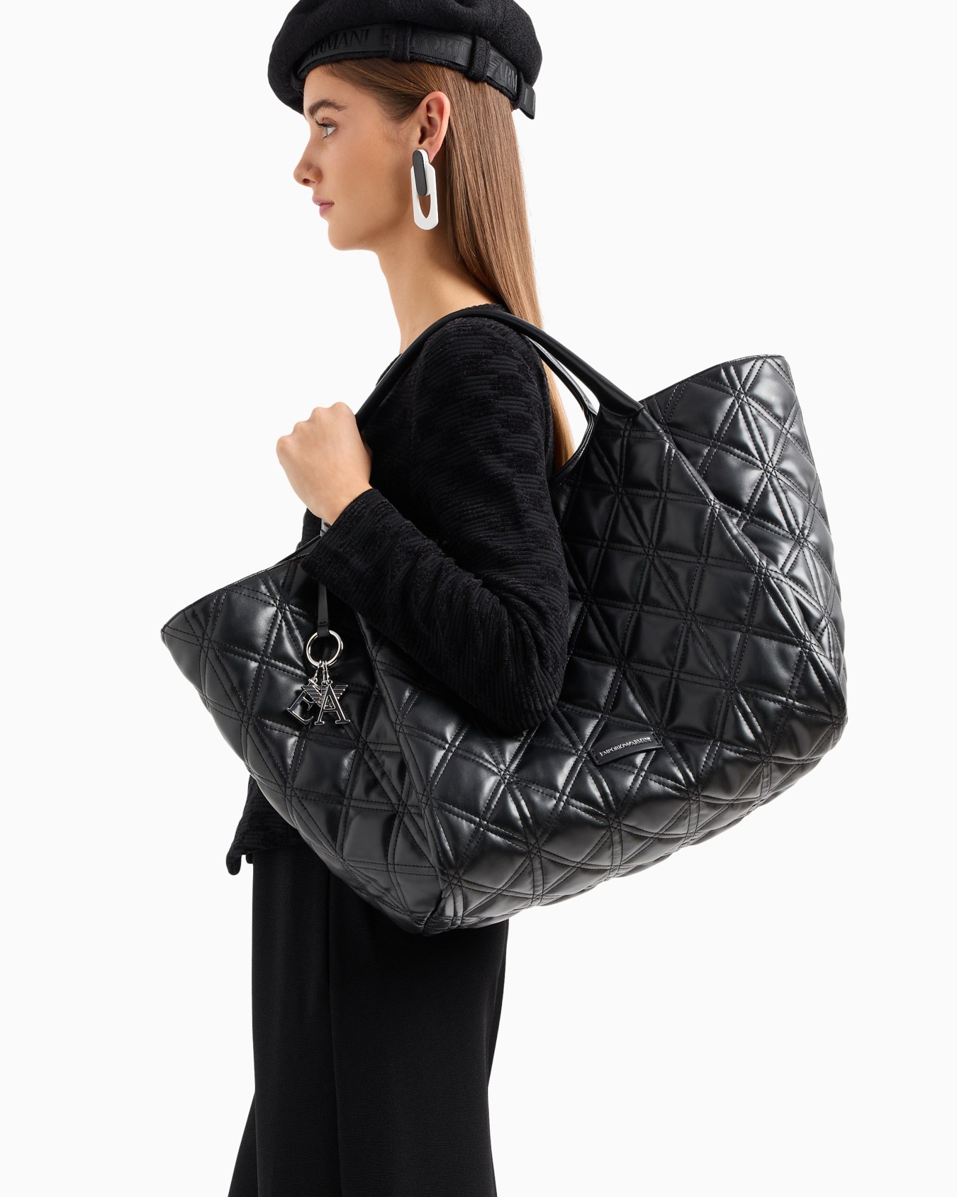 Grand sac cabas effet nappa matelassé Diapositive 5