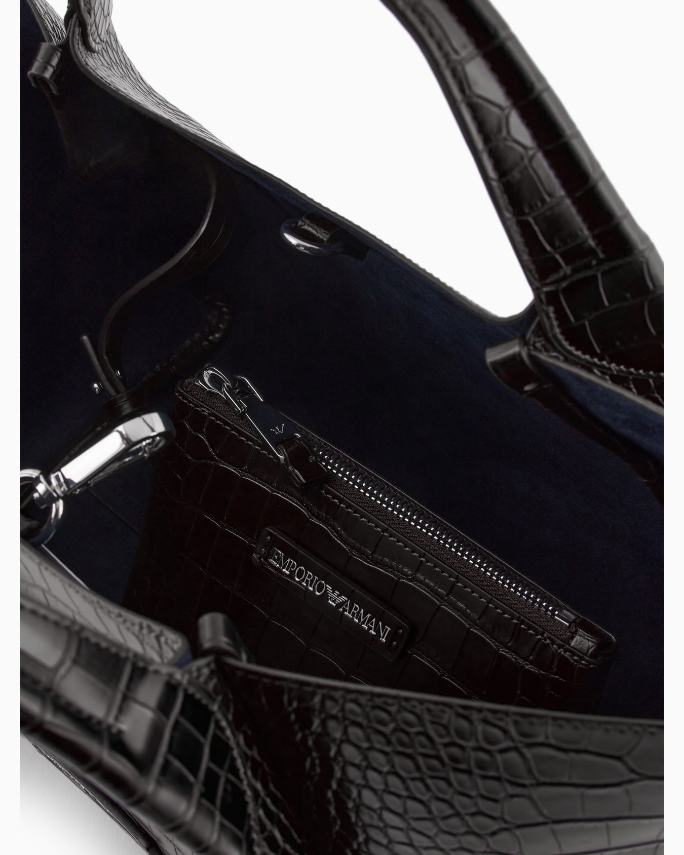 Shopper bag with mock-croc finish and logo charm Slide 3