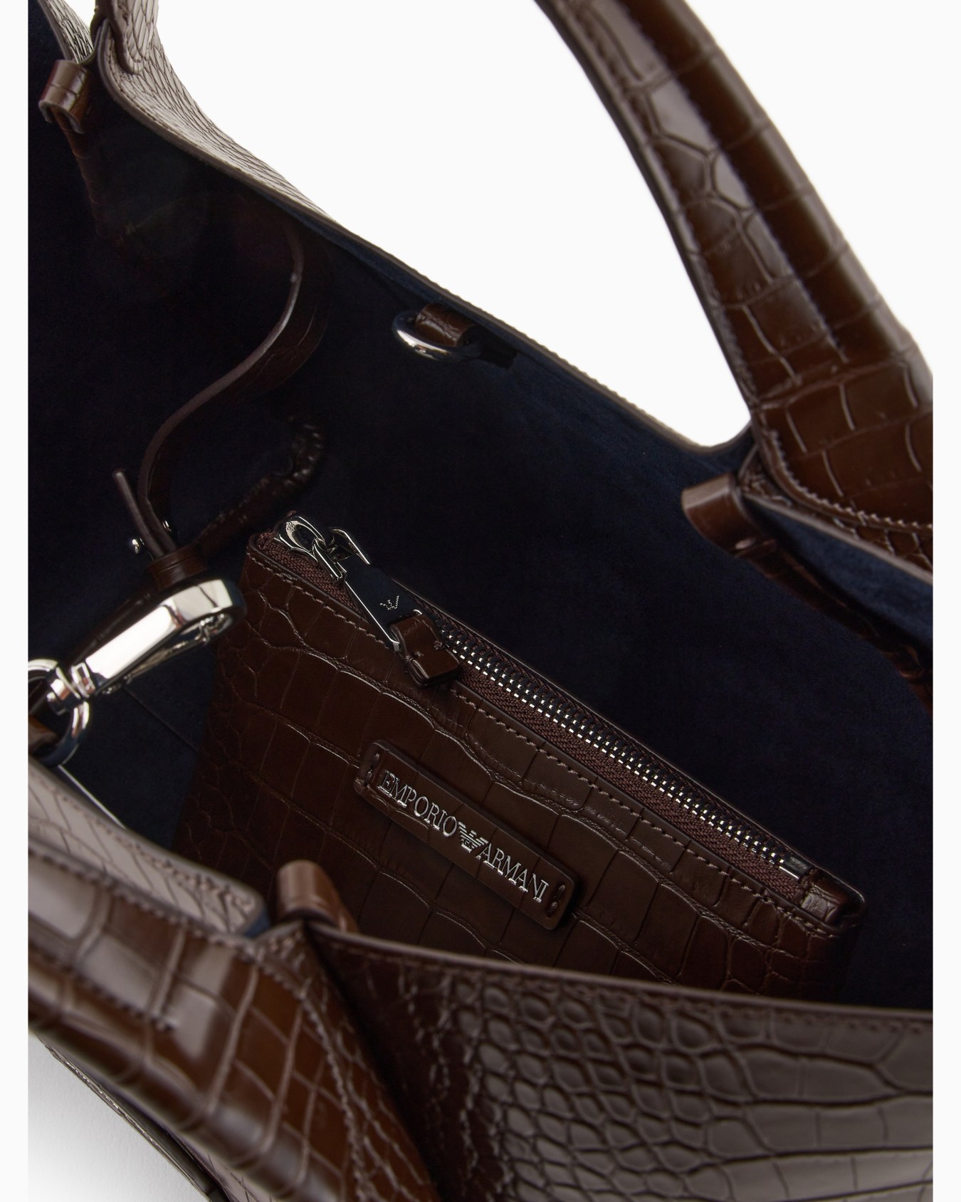 Shopper bag with mock-croc finish and logo charm Slide 3