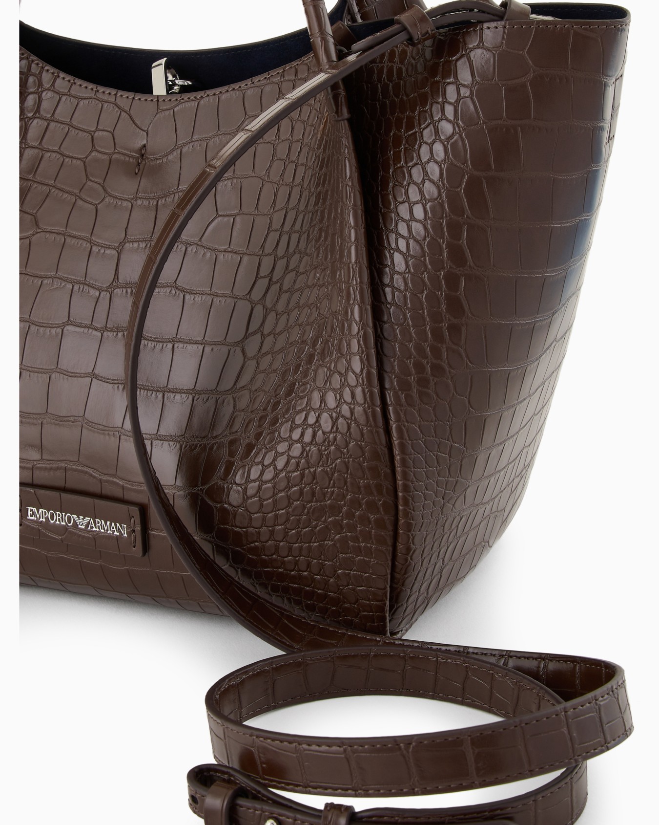 Shopper bag with mock-croc finish and logo charm Slide 4
