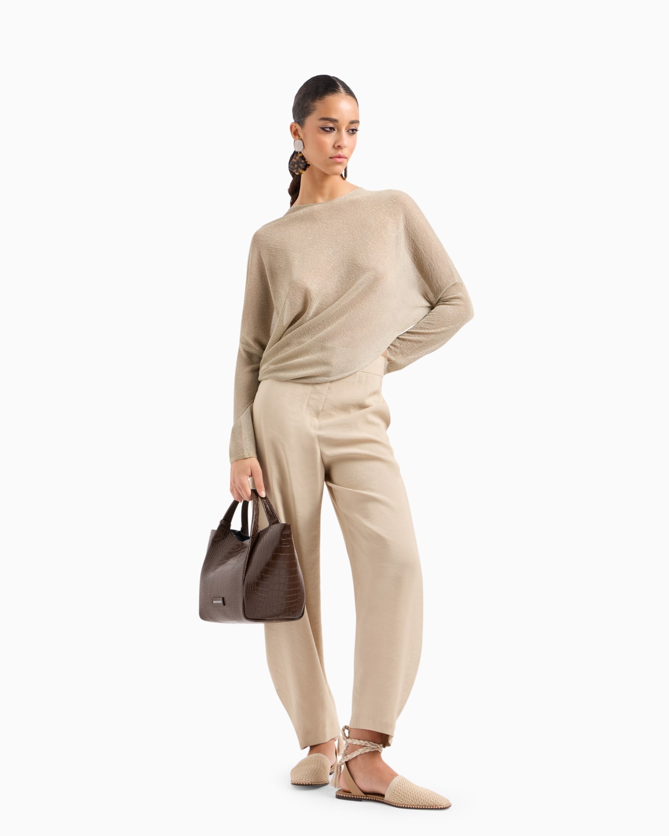 Shopper bag with mock-croc finish and logo charm Slide 6