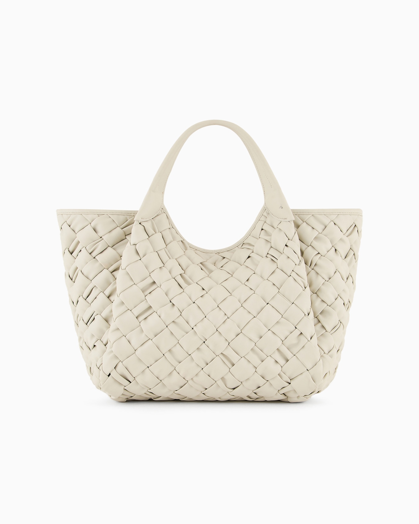 Sac cabas tressé effet nappa avec bijou de sac à logo Diapositive 2