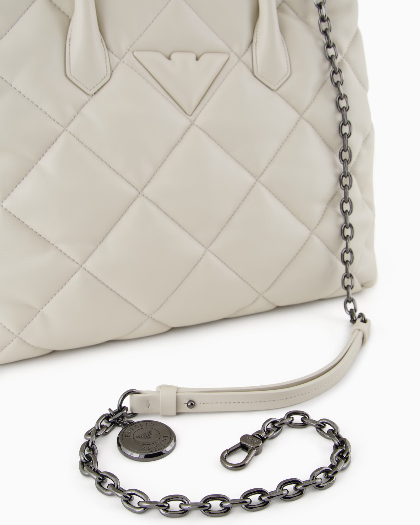 Quilted nappa leather-effect large handbag Slide 4