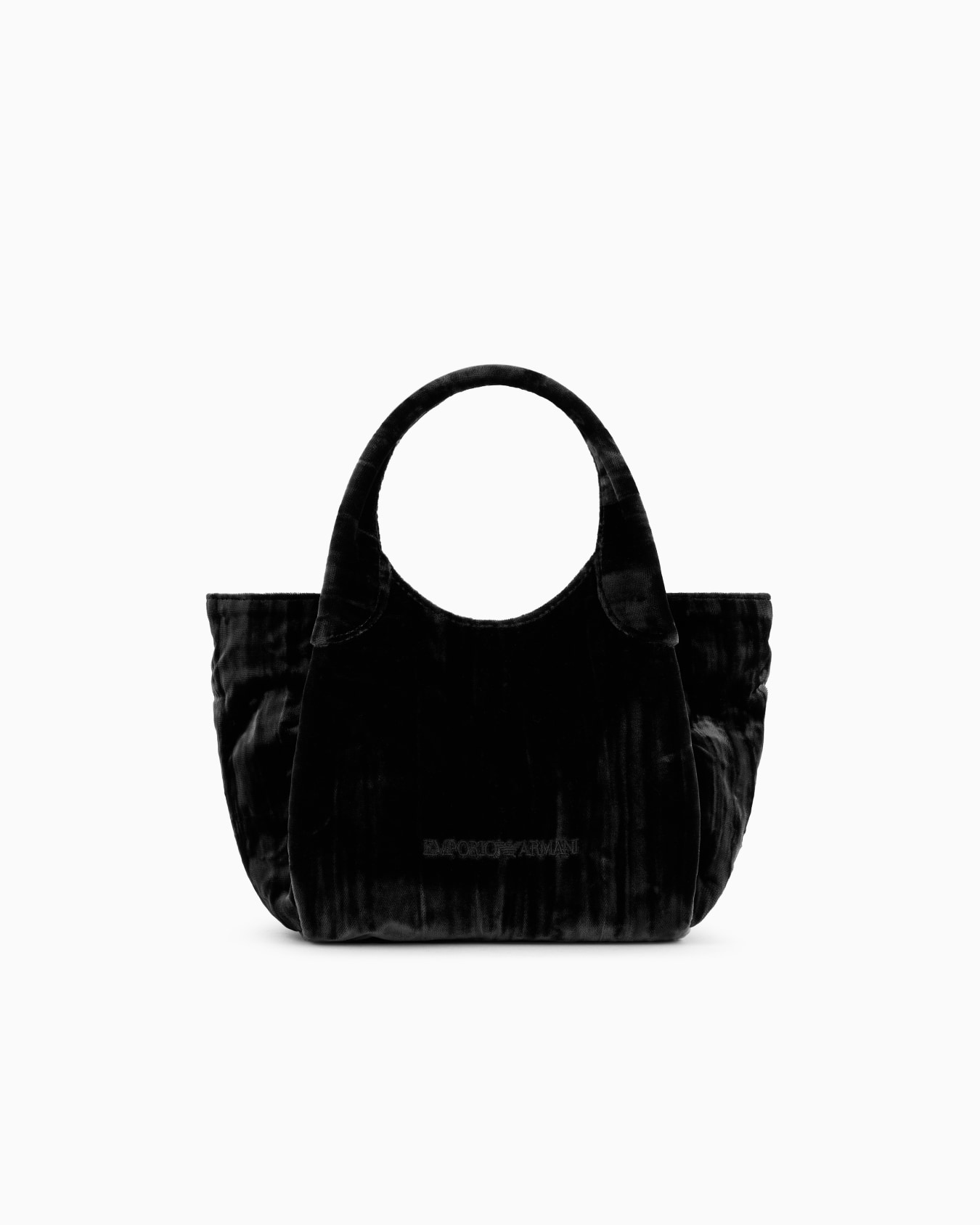 Handbag in textured velvet with chain strap Slide 0