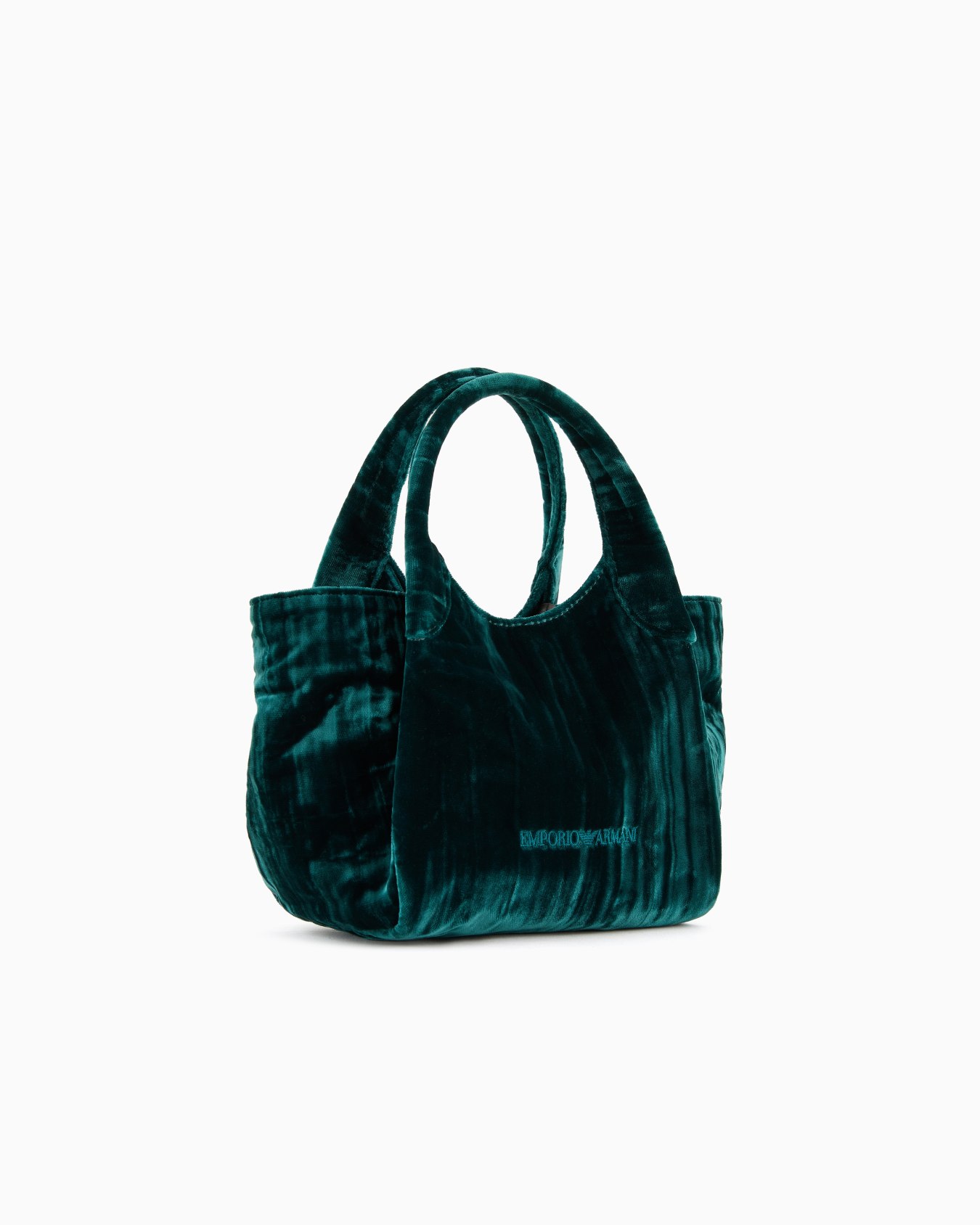 Borsa a mano in velluto mosso con tracolla catena Slide 1