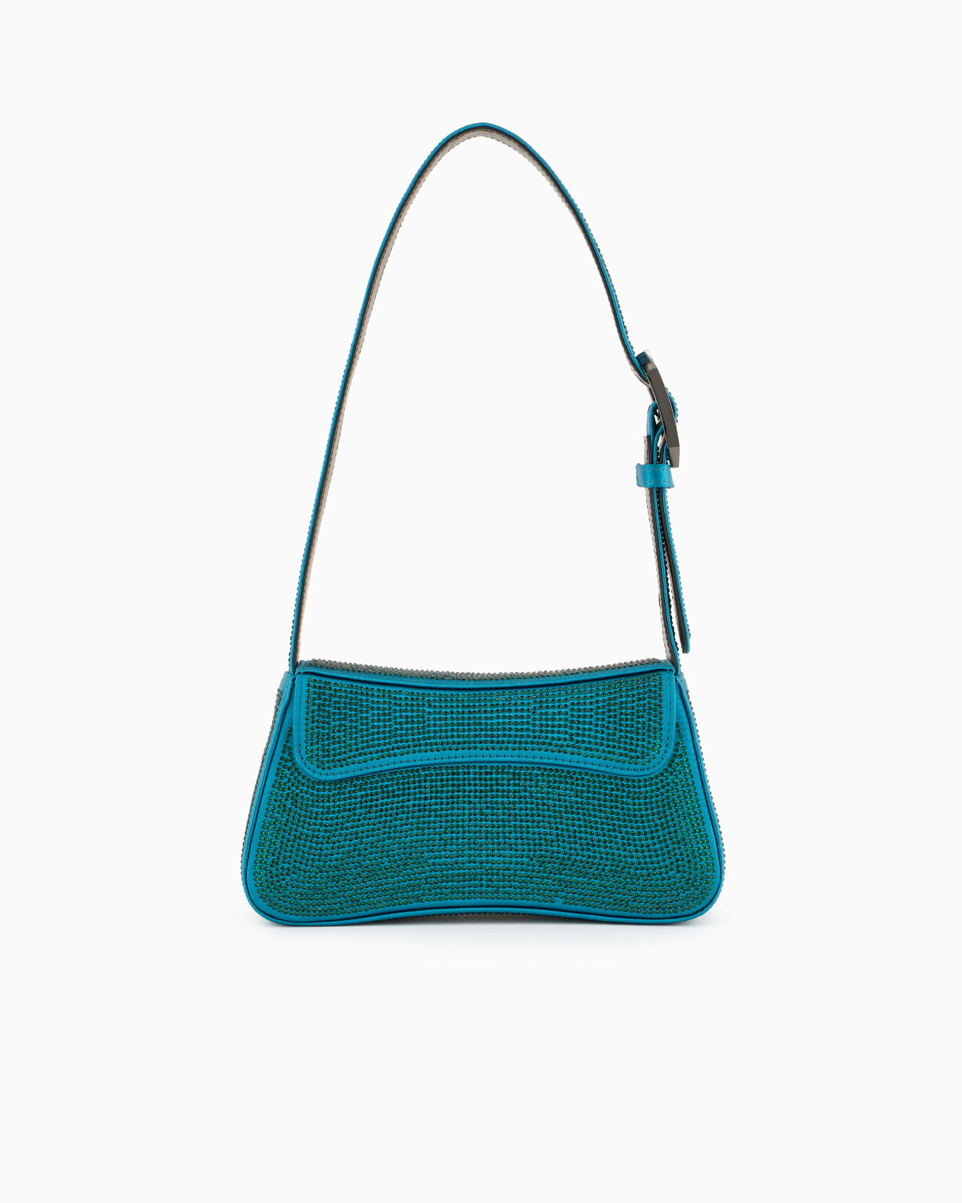 Satin shoulder bag with rhinestones Slide 2