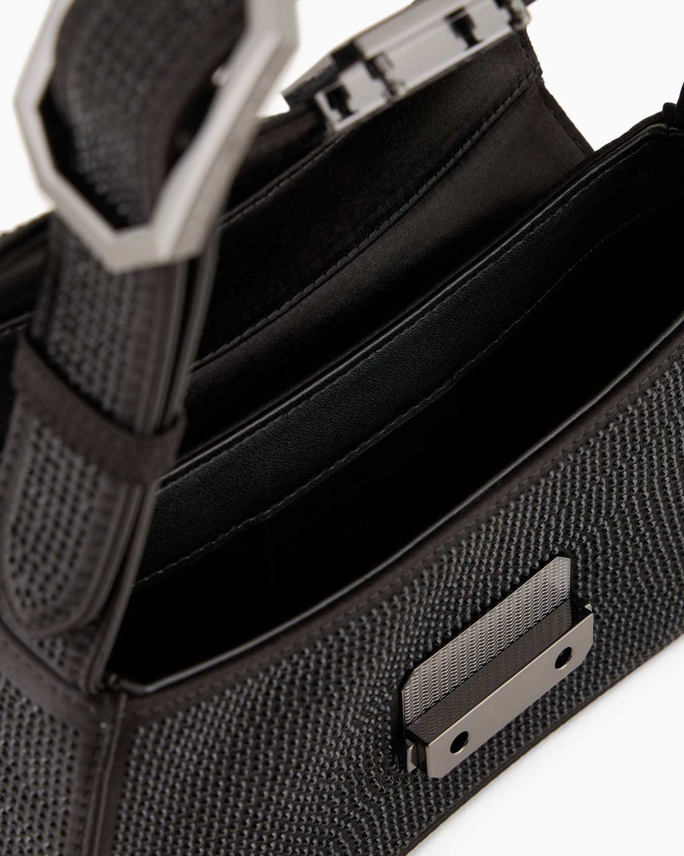 Satin shoulder bag with rhinestones Slide 3