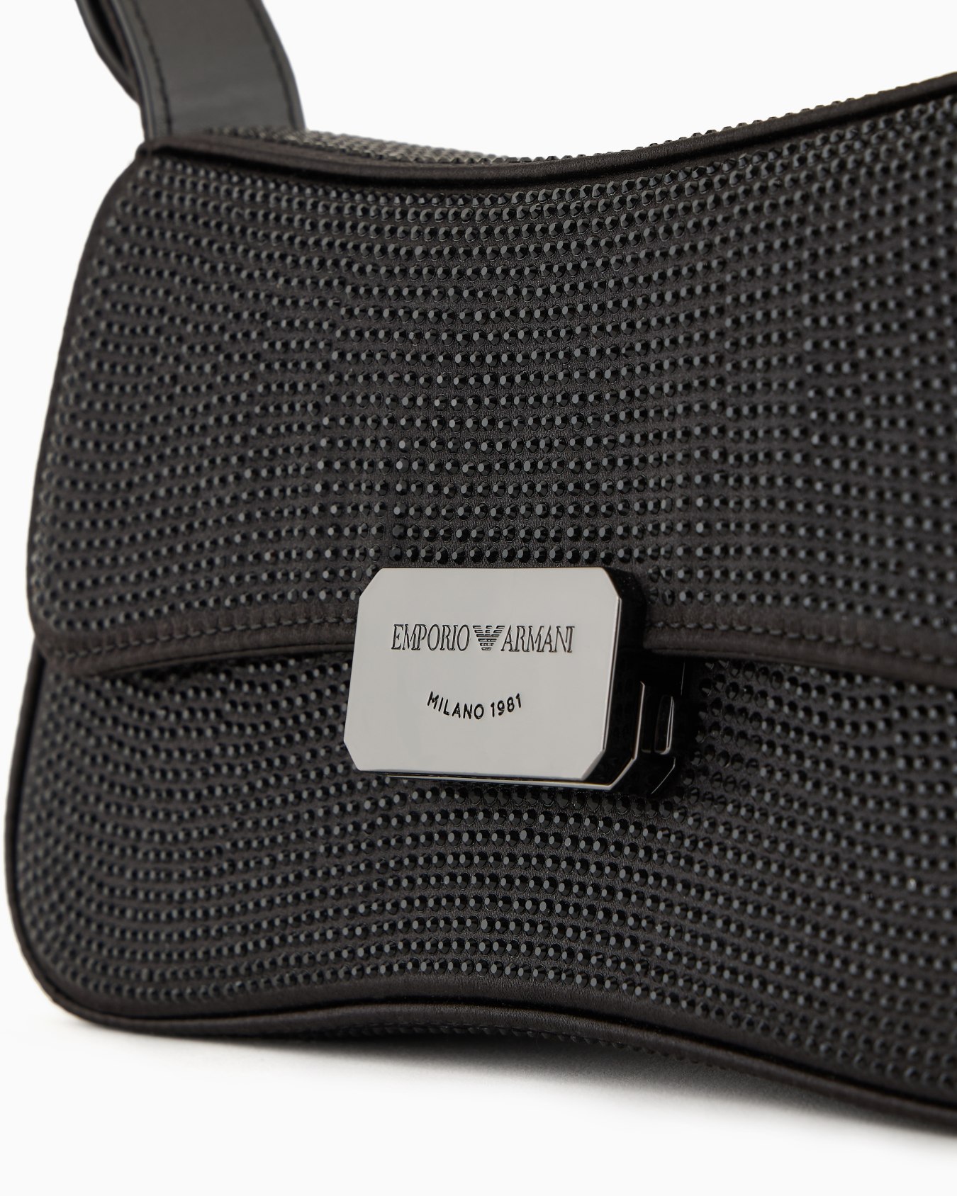 Satin shoulder bag with rhinestones Slide 4