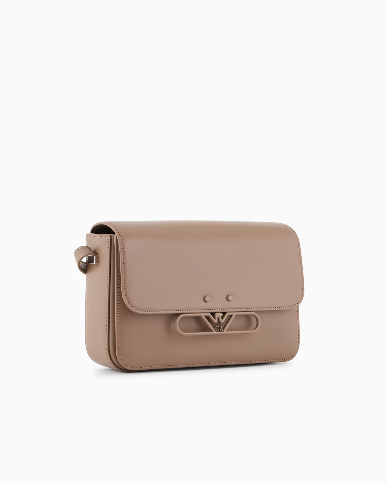 Smooth leather shoulder bag with metal eagle logo Slide 1