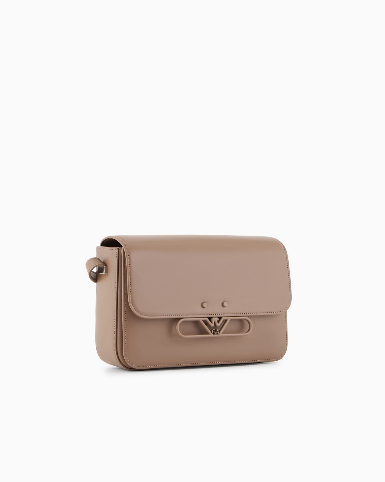 Smooth leather shoulder bag with metal eagle logo Slide 1