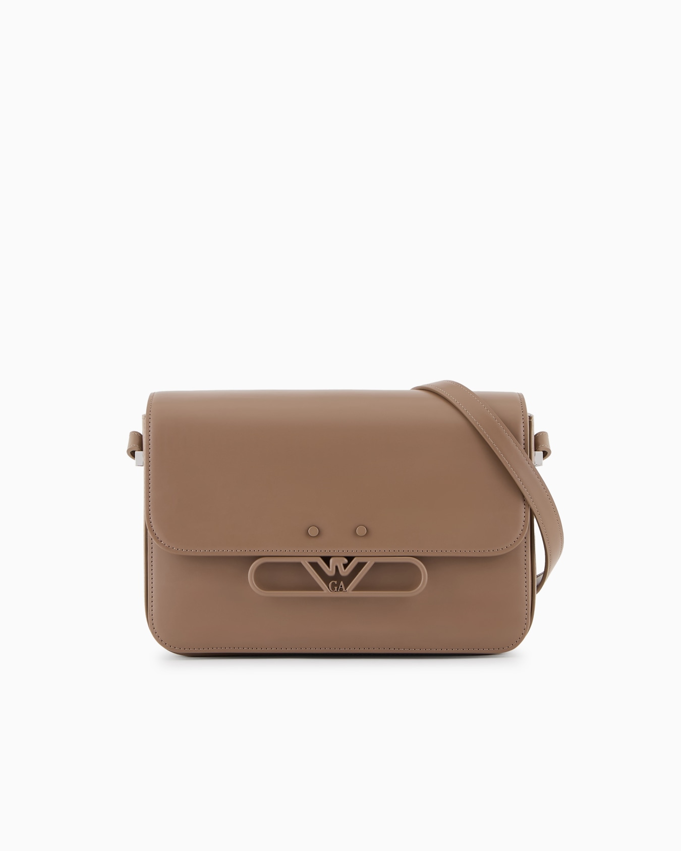 Smooth leather shoulder bag with metal eagle logo Slide 0