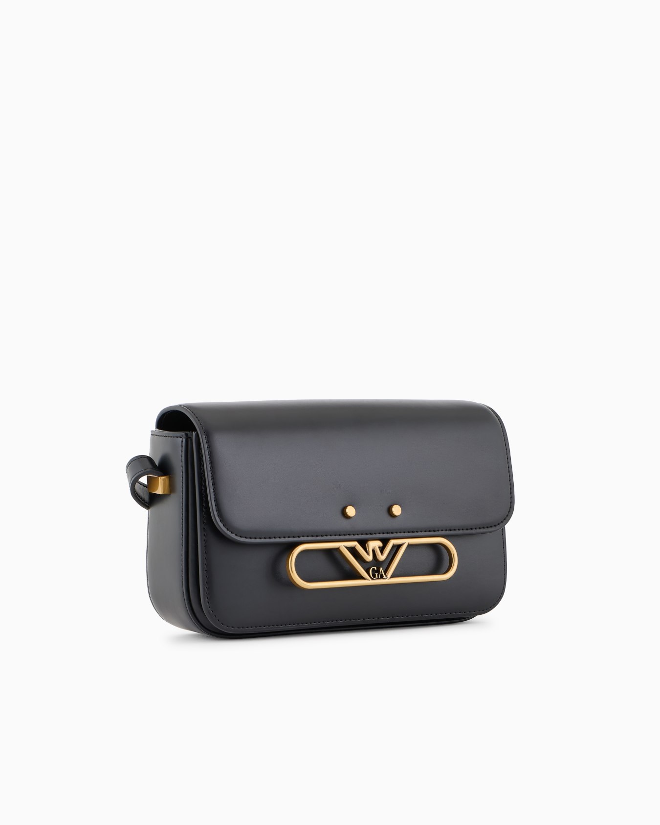 Smooth leather shoulder bag with metal eagle logo Slide 1