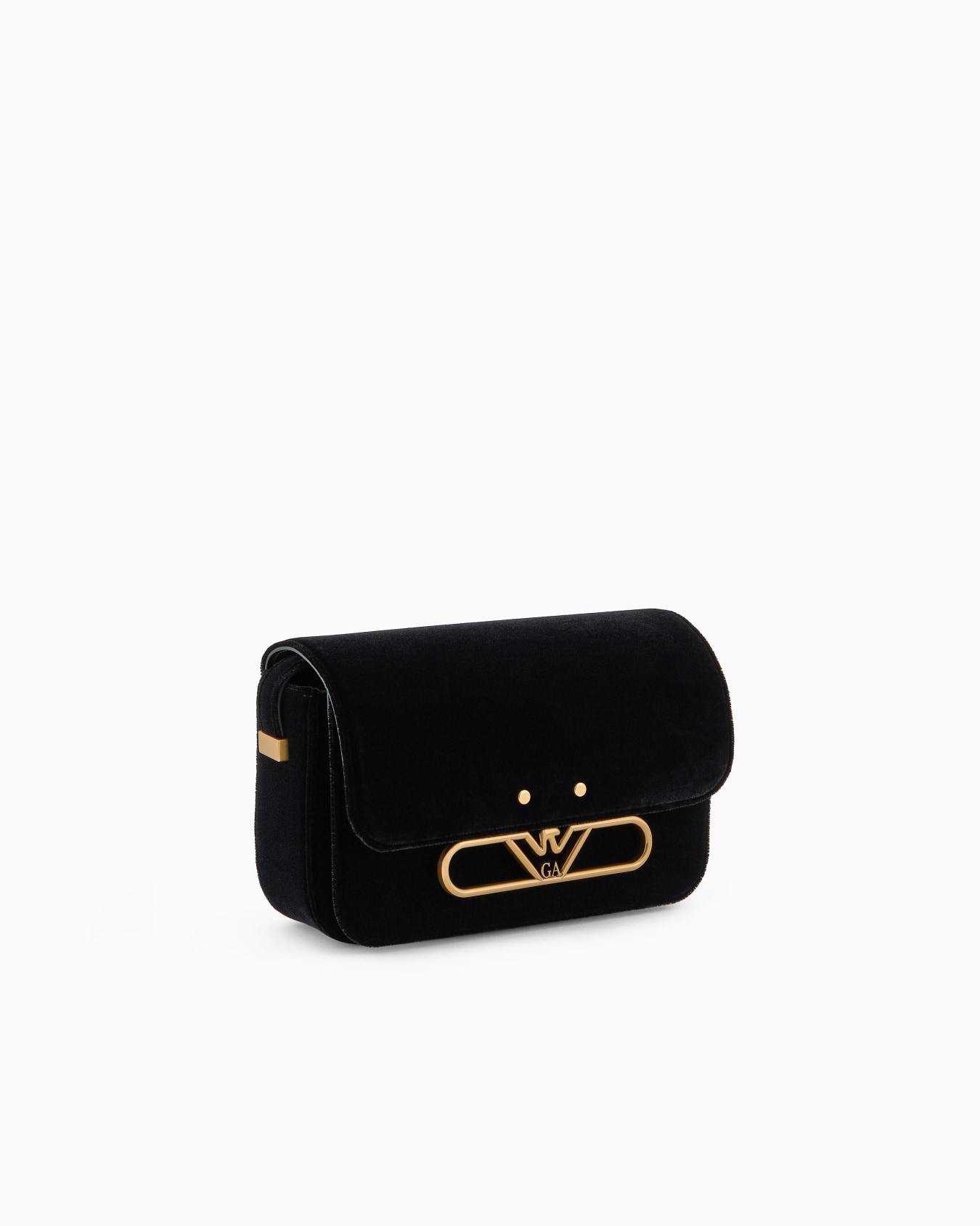 Sac à bandoulière en velours avec logo aigle en métal Diapositive 1