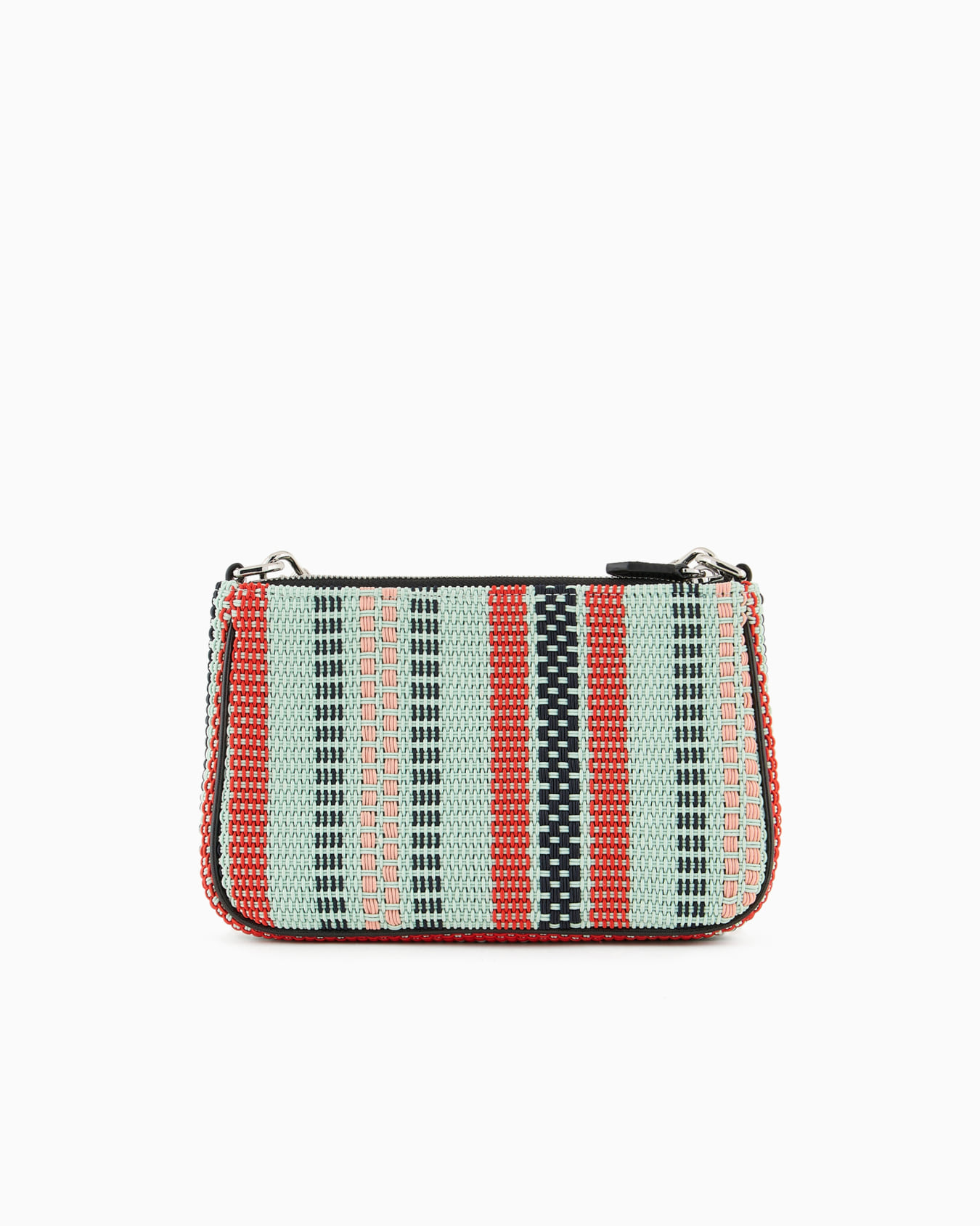 Double mini shoulder bag in basketweave Slide 2