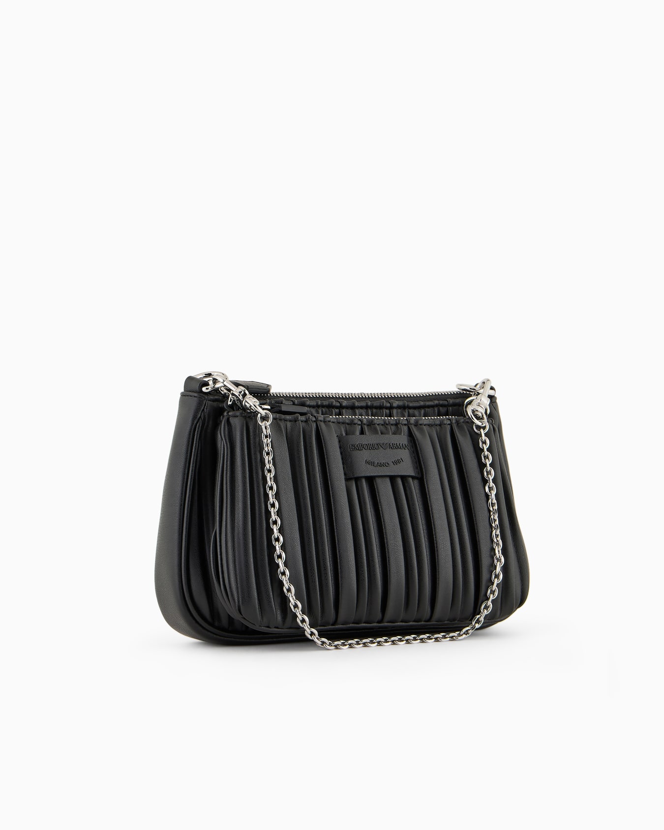 ASV double mini shoulder bag in pleated, recycled faux nappa leather Slide 1