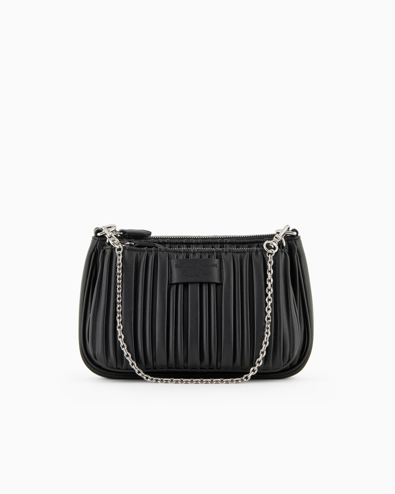 ASV double mini shoulder bag in pleated, recycled faux nappa leather Slide 0