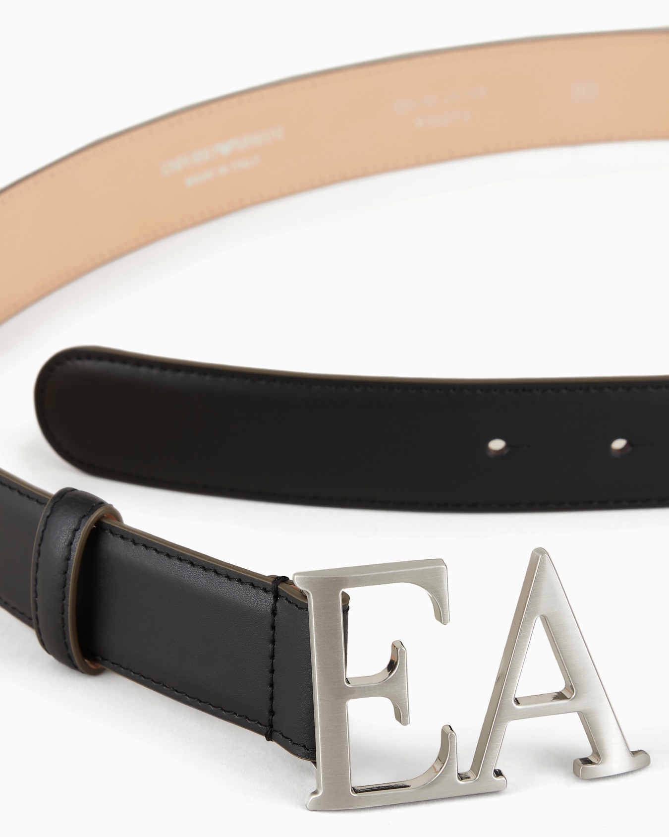 Leather belt with moulded EA buckle Slide 1