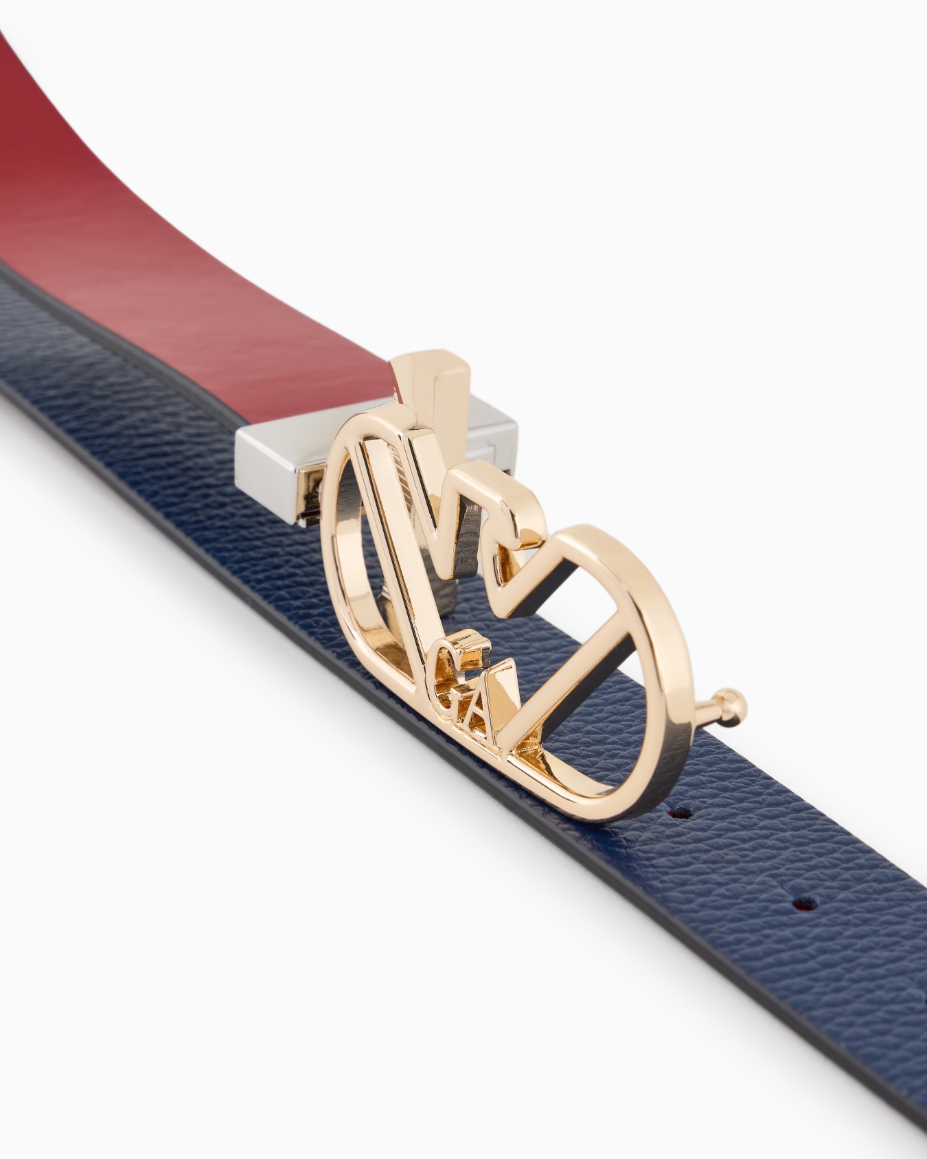 Reversible belt in deer-print leather with eagle buckle Slide 1