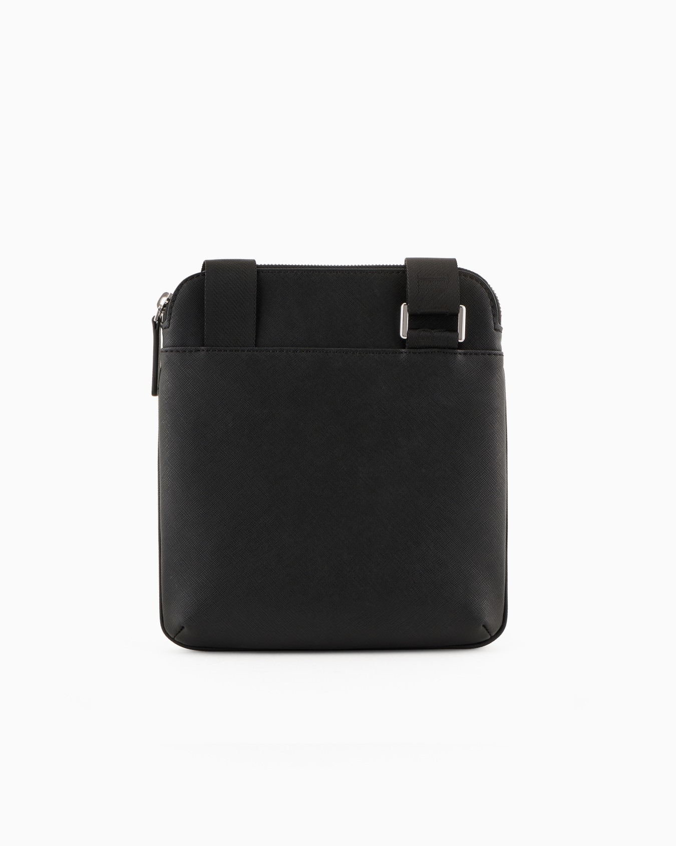 ASV regenerated Saffiano leather flat shoulder bag with eagle plate Slide 2
