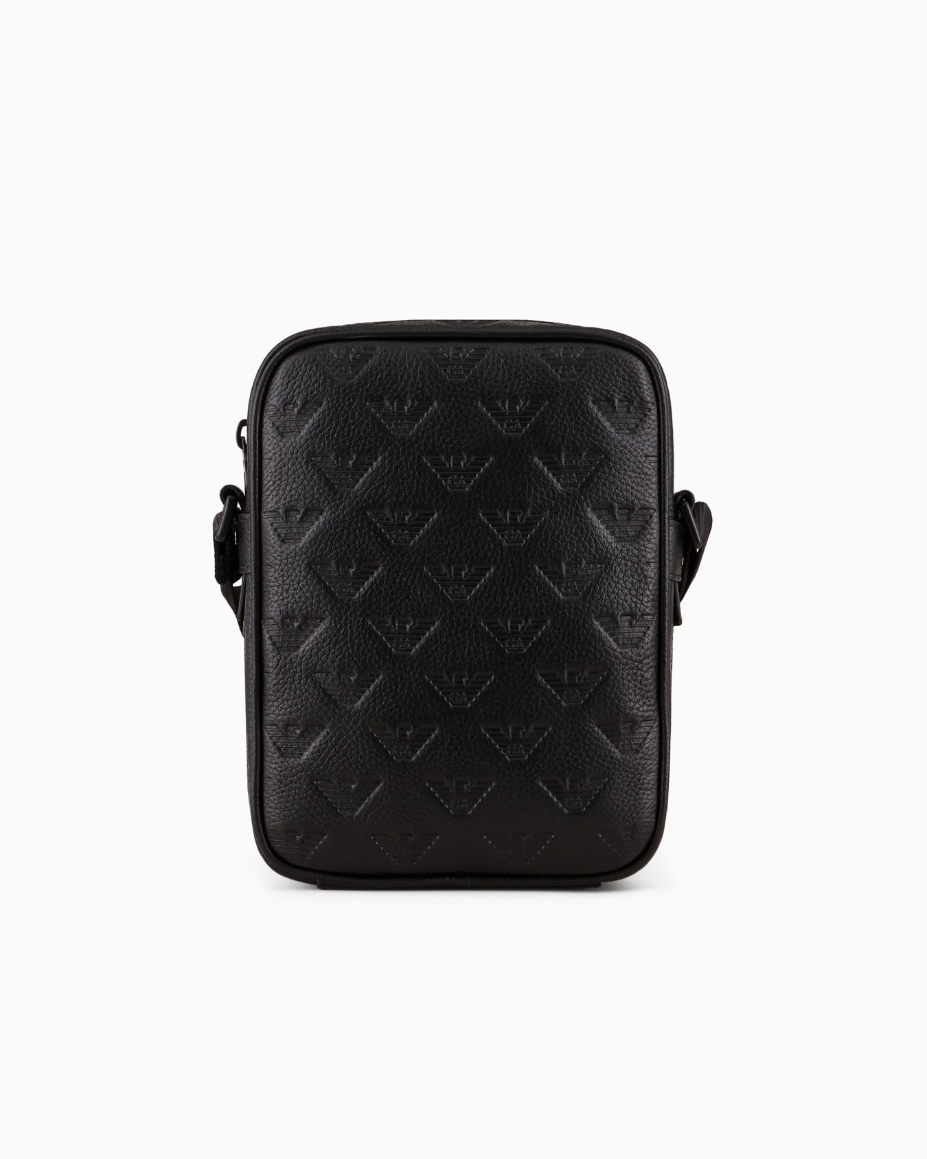 Leather crossbody bag with all-over embossed eagle Slide 2