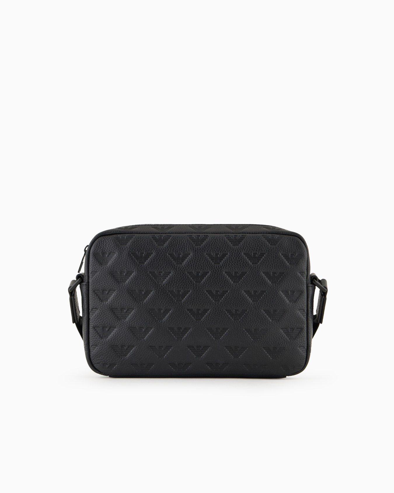 Leather shoulder bag with all-over embossed eagle Slide 2