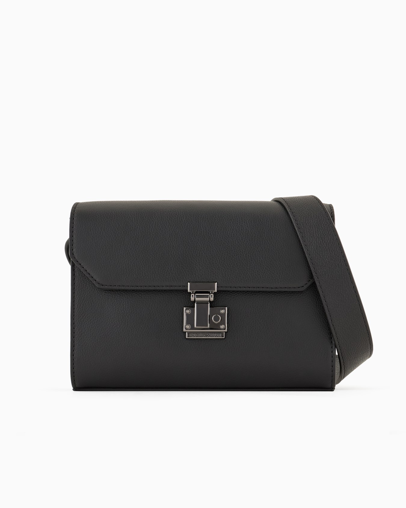 Shoulder bag with flap in tumbled leather Slide 0