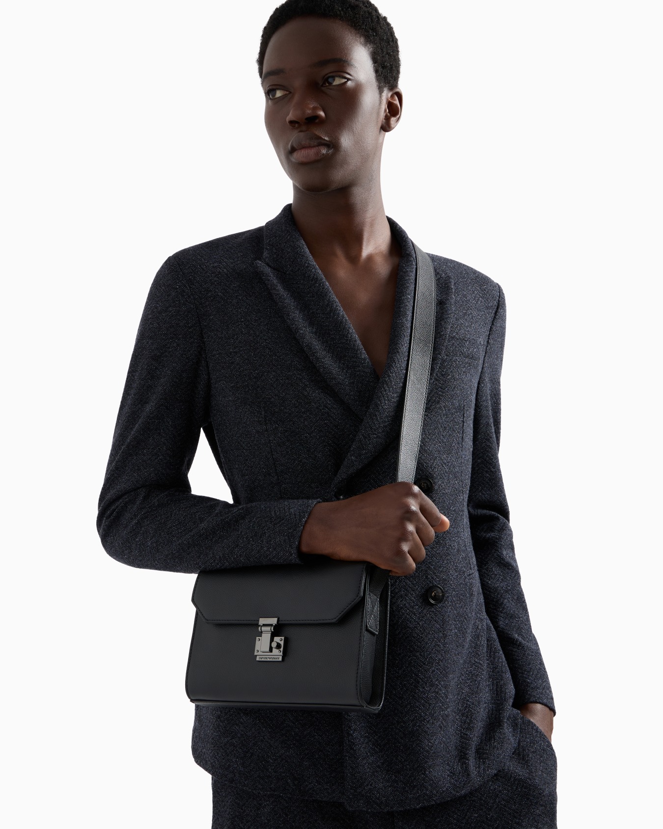 Shoulder bag with flap in tumbled leather Slide 5
