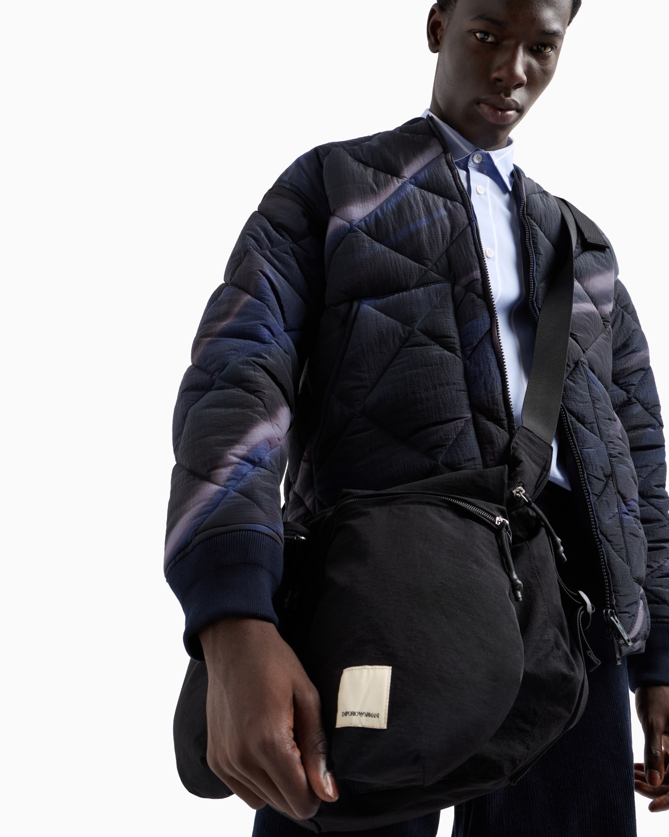 ASV Black Blue capsule collection small nylon messenger bag Slide 6