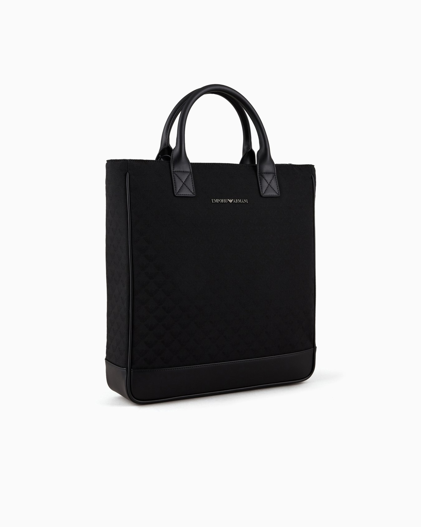 Bolso tote de nailon con motivo integral de águila en tejido jacquard Diapositiva 1