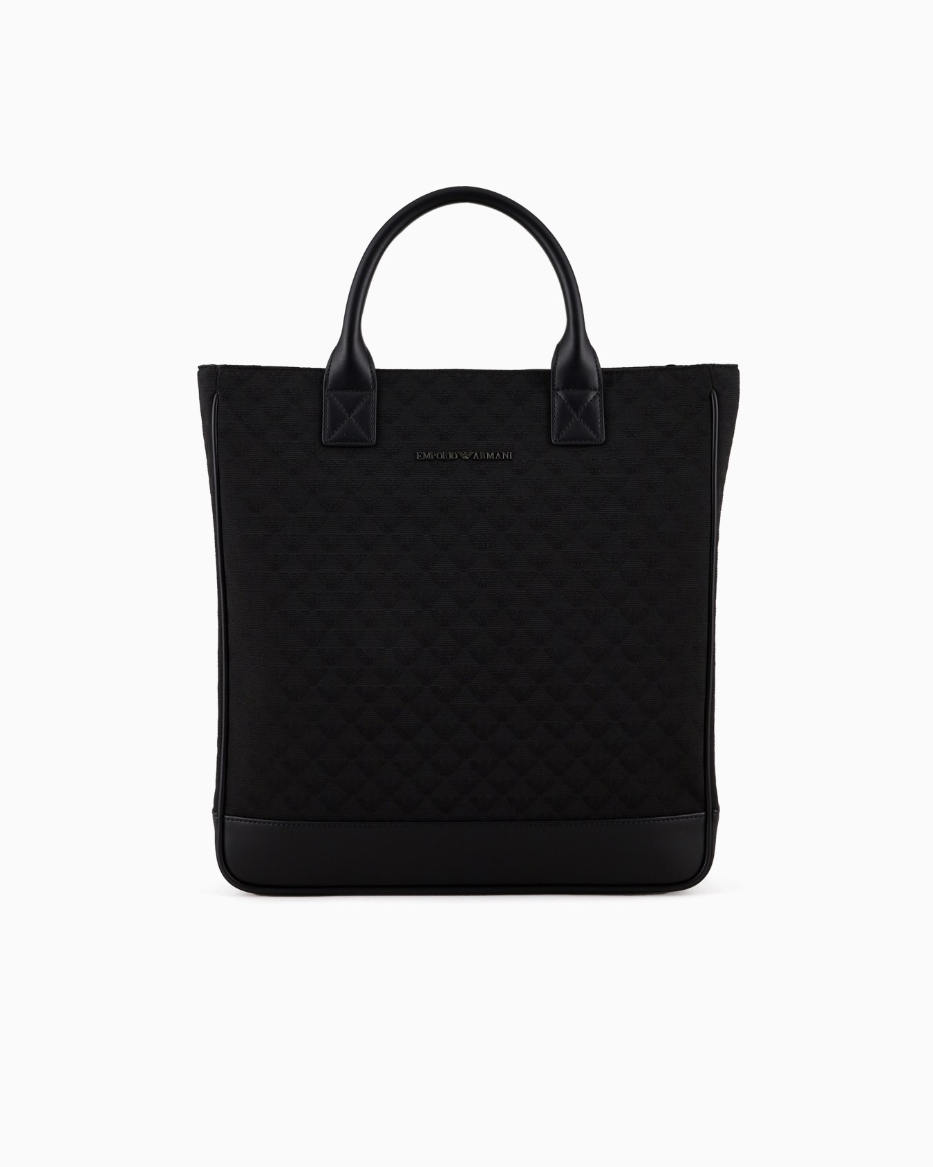 Bolso tote de nailon con motivo integral de águila en tejido jacquard Diapositiva 0