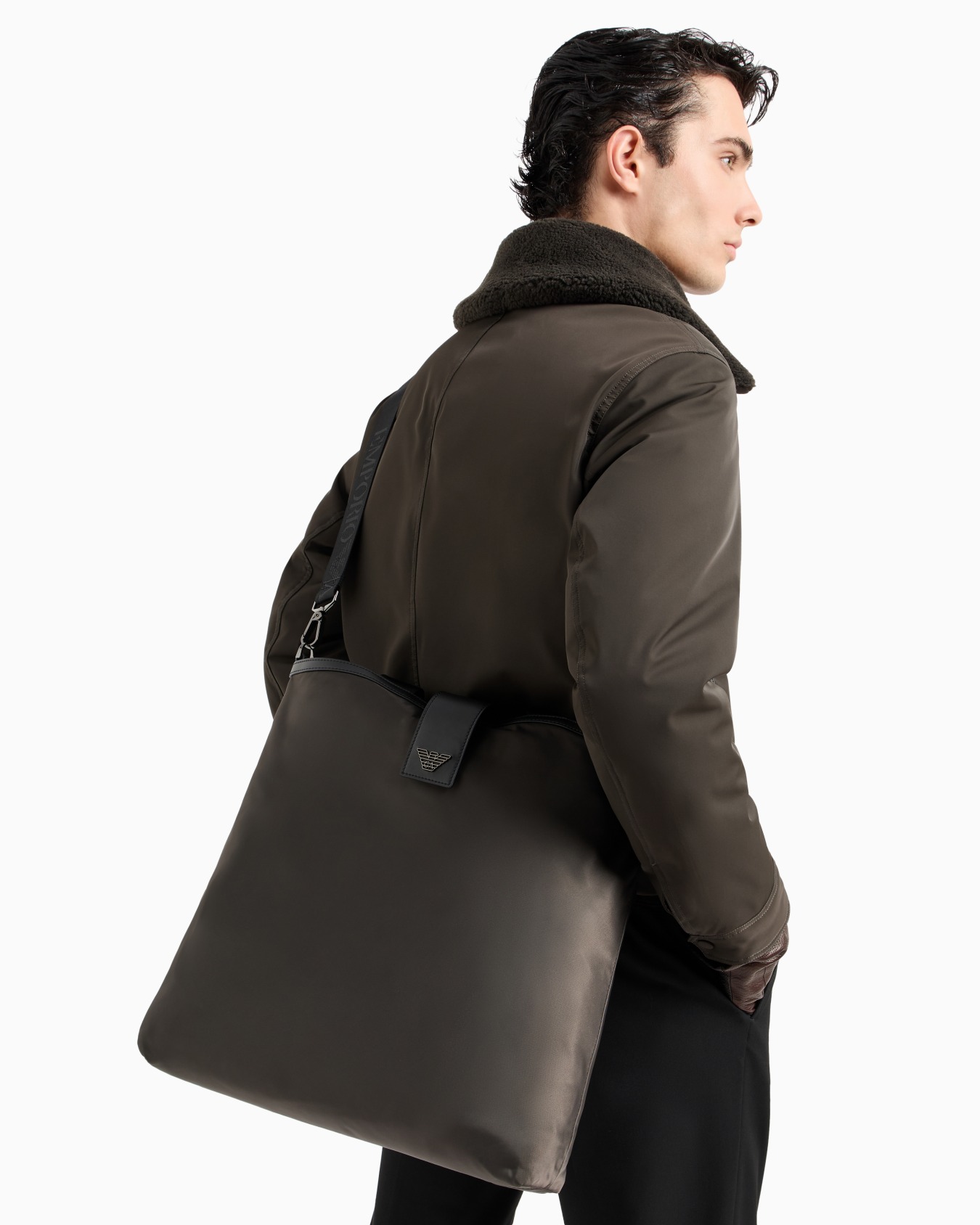 ASV recycled nylon folding shopper bag with shoulder strap Slide 7