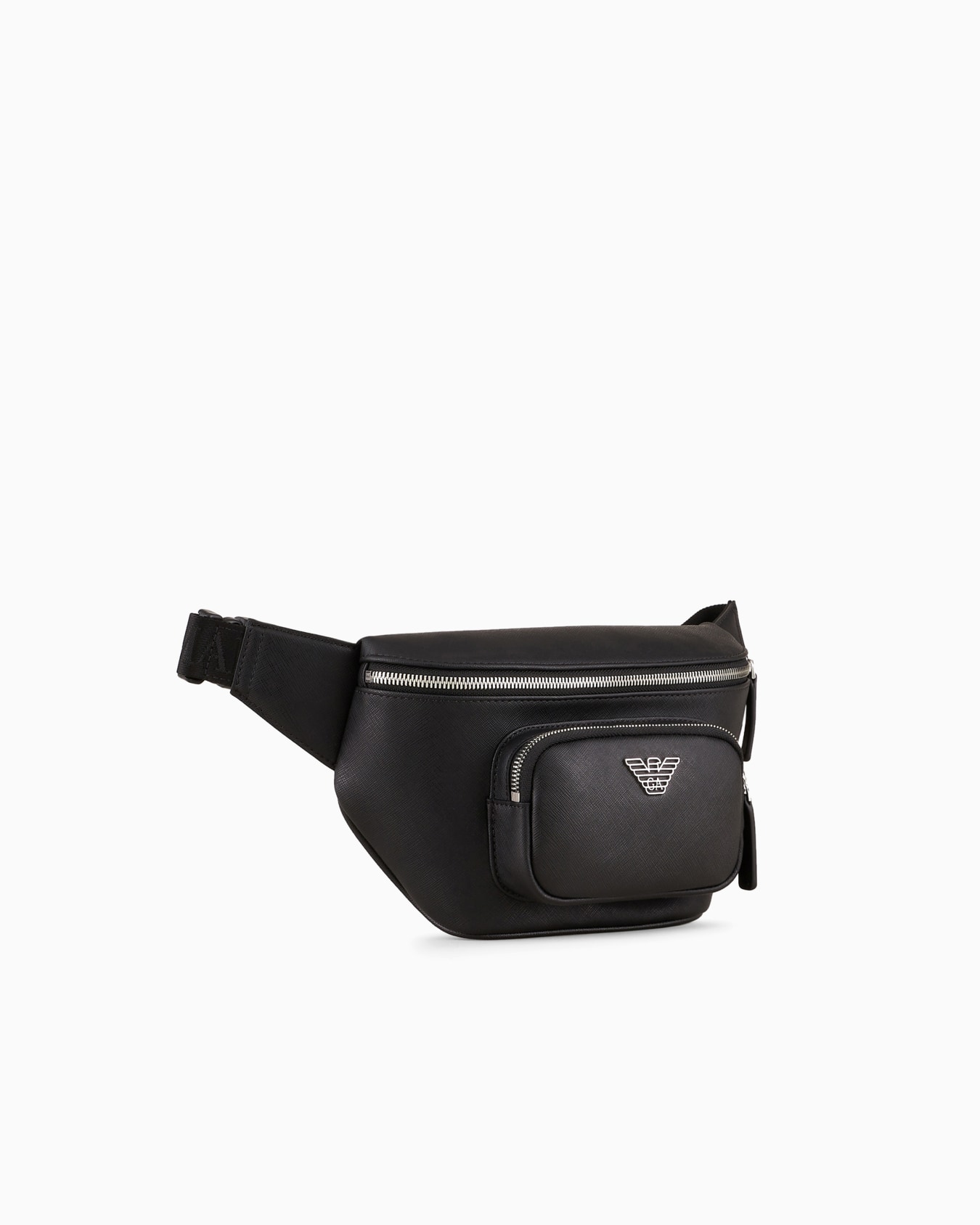 ASV regenerated Saffiano leather belt bag with eagle plate Slide 1