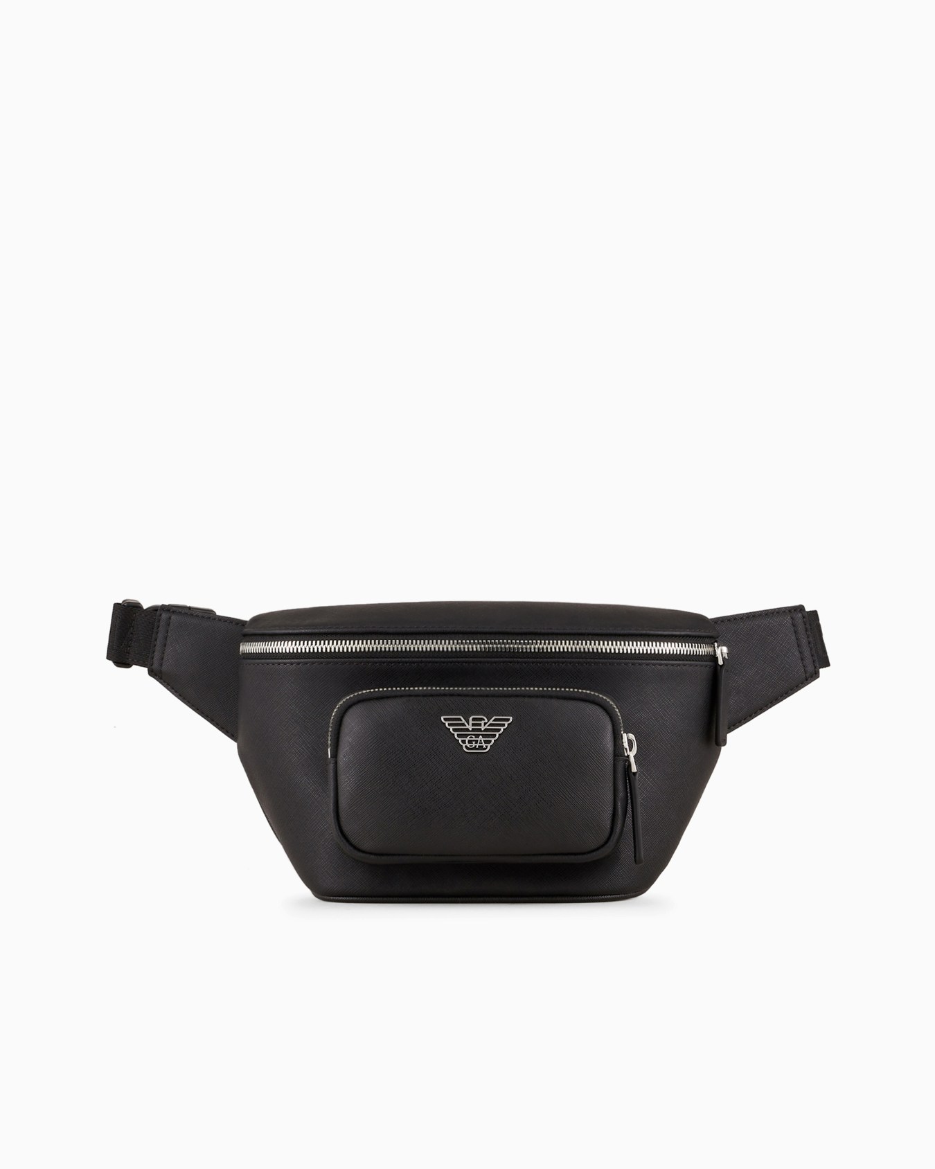 ASV regenerated Saffiano leather belt bag with eagle plate Slide 0