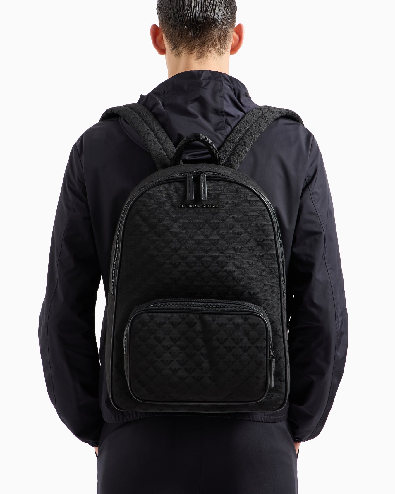 Nylon backpack with all-over jacquard eagle Slide 5