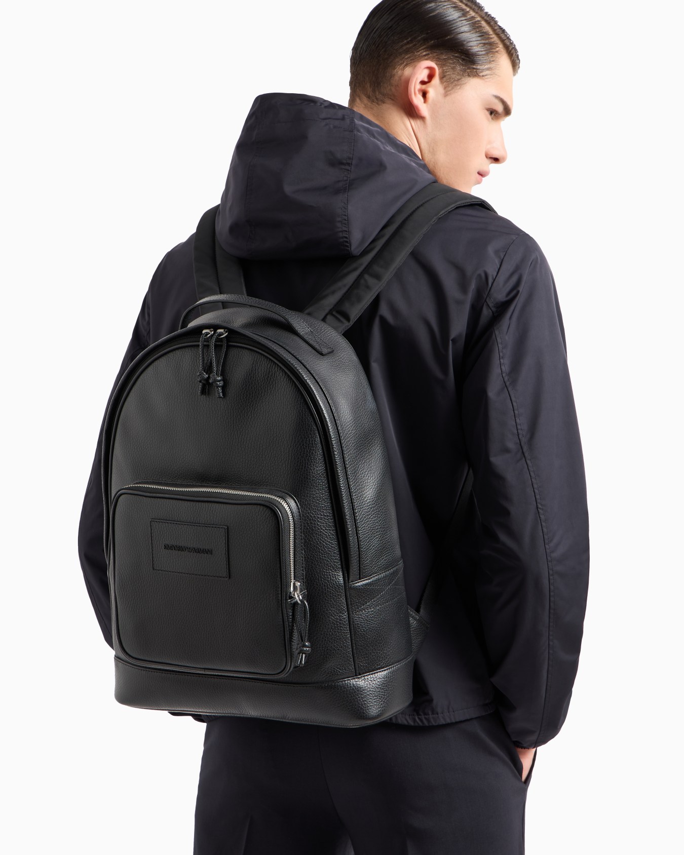 Rounded backpack in tumbled leather Slide 5