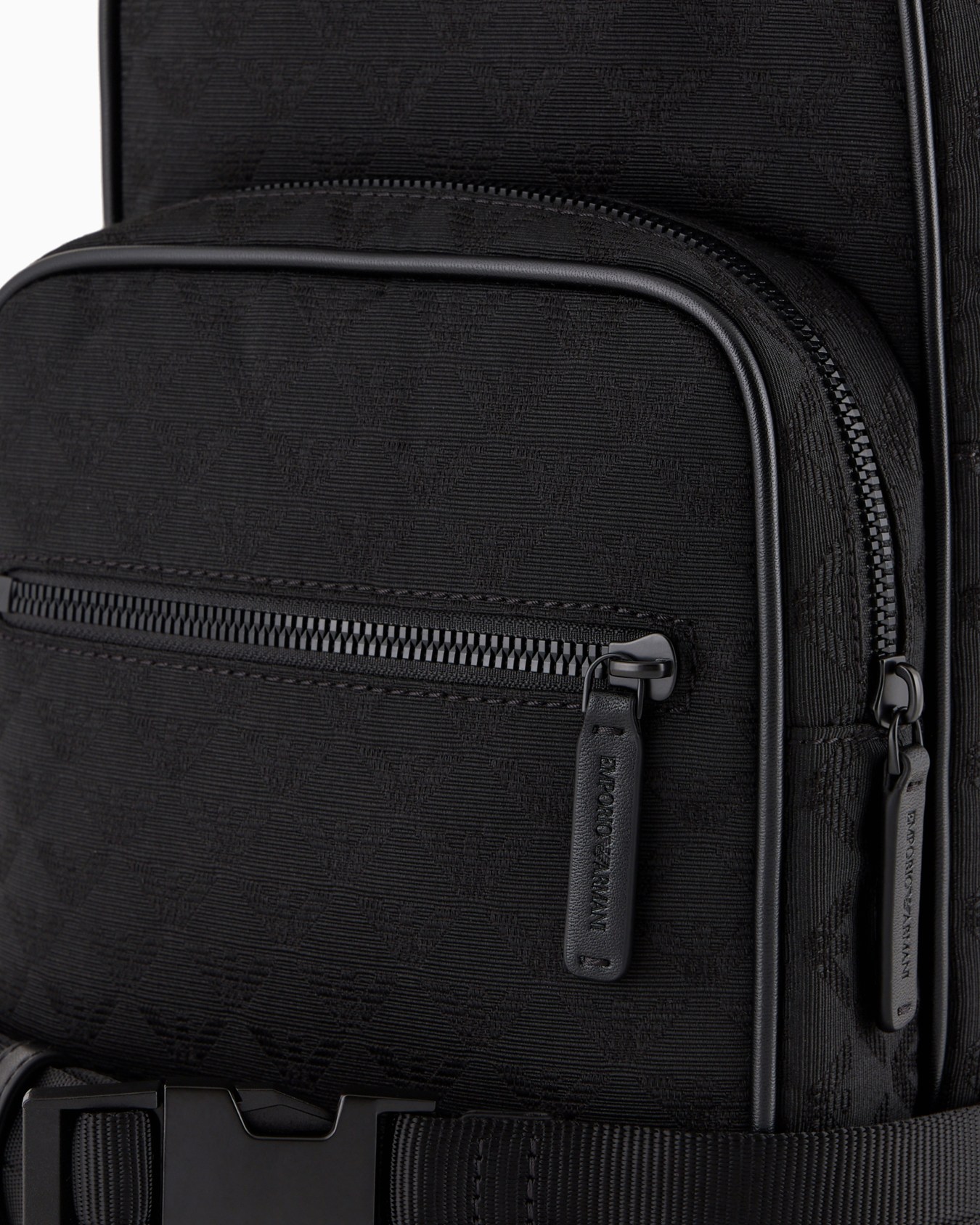 Nylon one-shoulder backpack with all-over jacquard eagle Slide 4