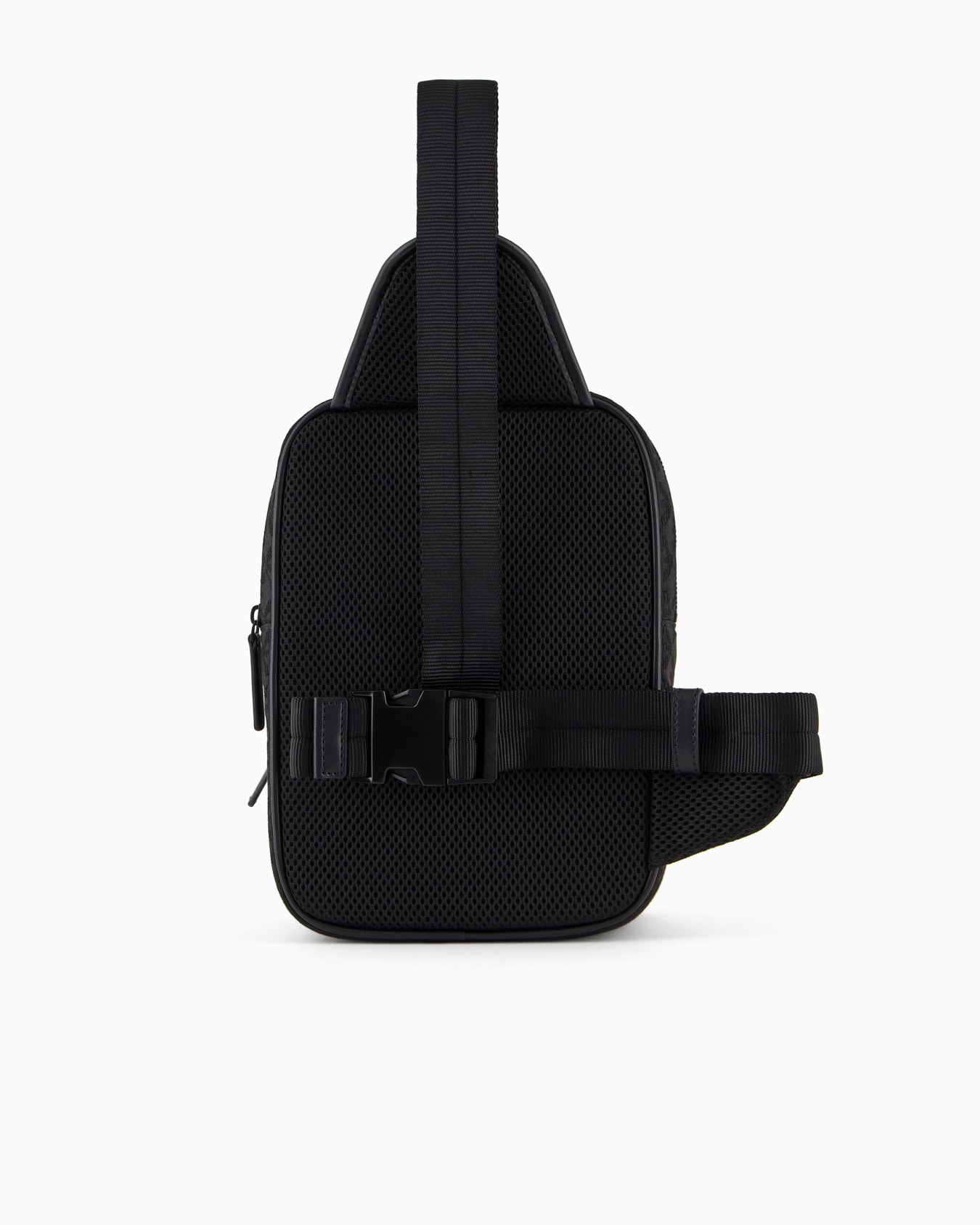 Nylon one-shoulder backpack with all-over jacquard eagle Slide 2
