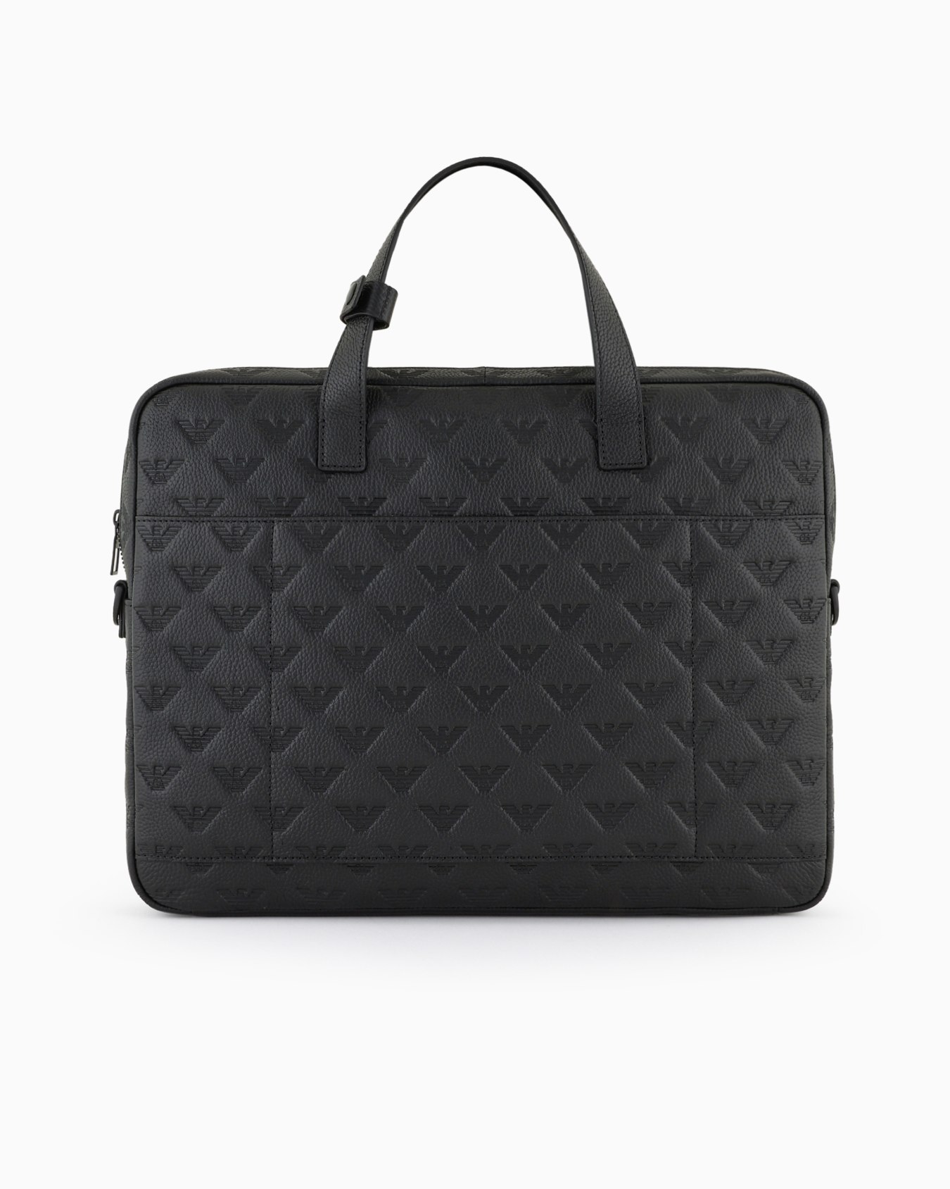 Business bag in leather with all-over embossed eagle Slide 2