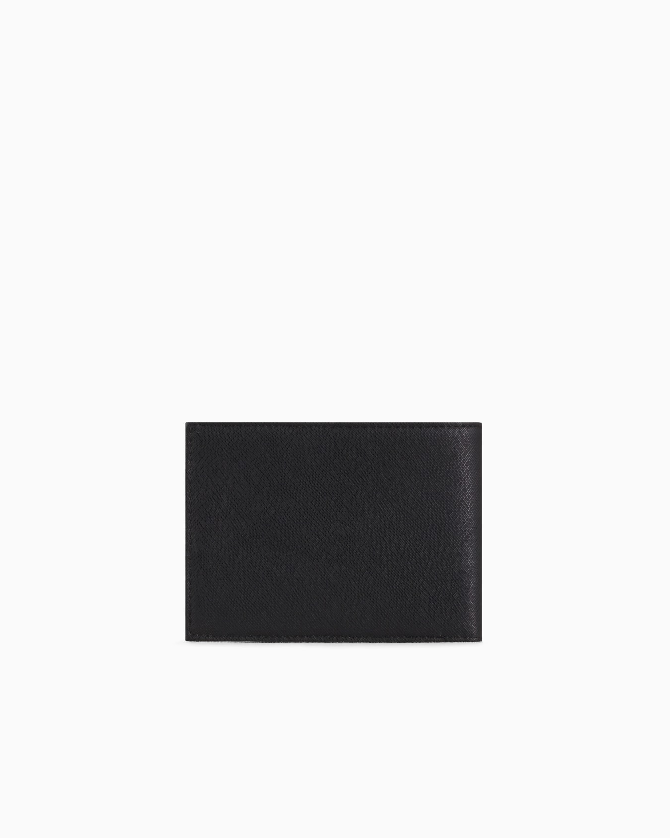 Cartera con bolsillo monedero de piel saffiano regenerada con placa de águila ASV Diapositiva 1