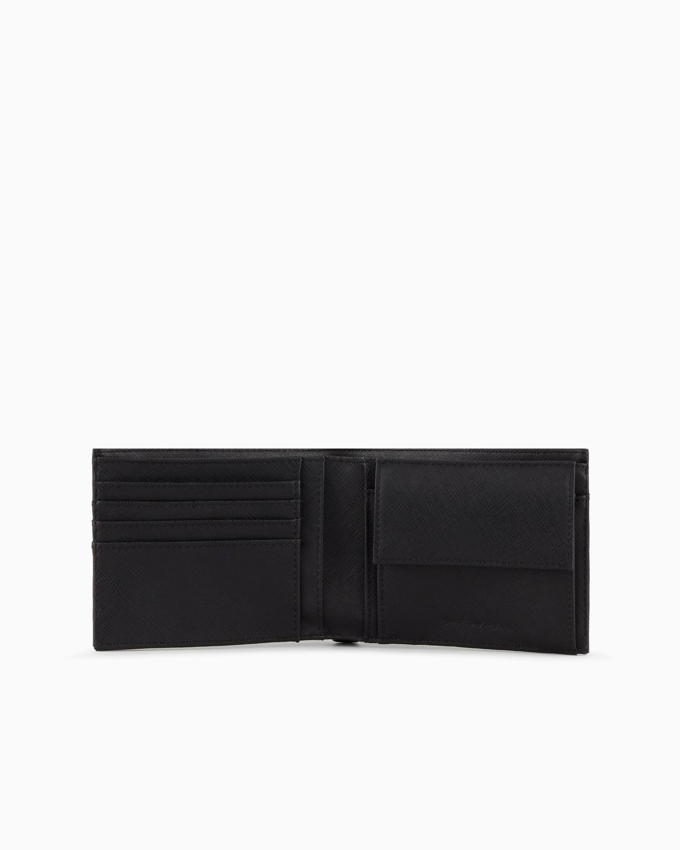 Cartera con bolsillo monedero de piel saffiano regenerada con placa de águila ASV Diapositiva 2