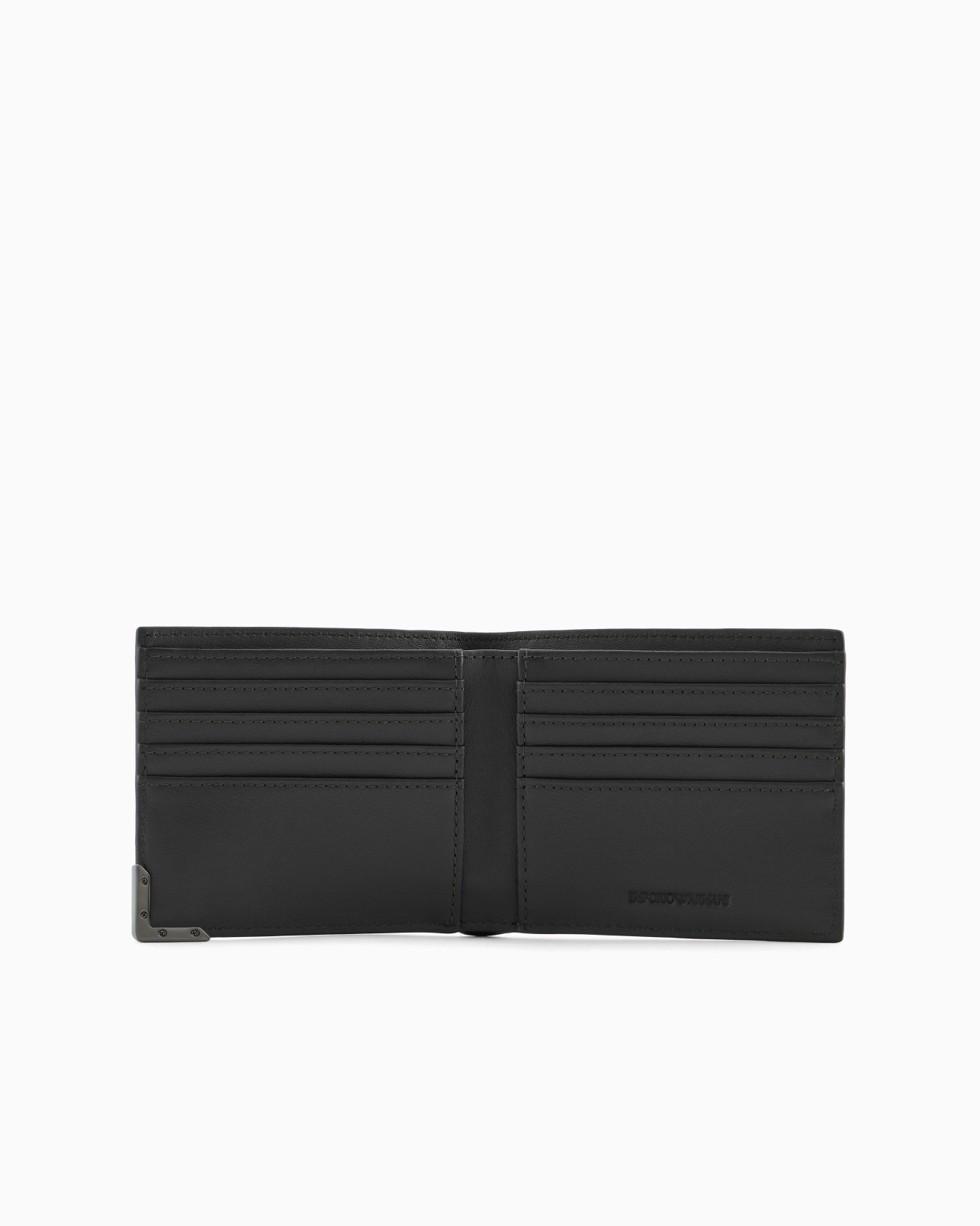 Leather bifold wallet with all-over embossed pattern Slide 2