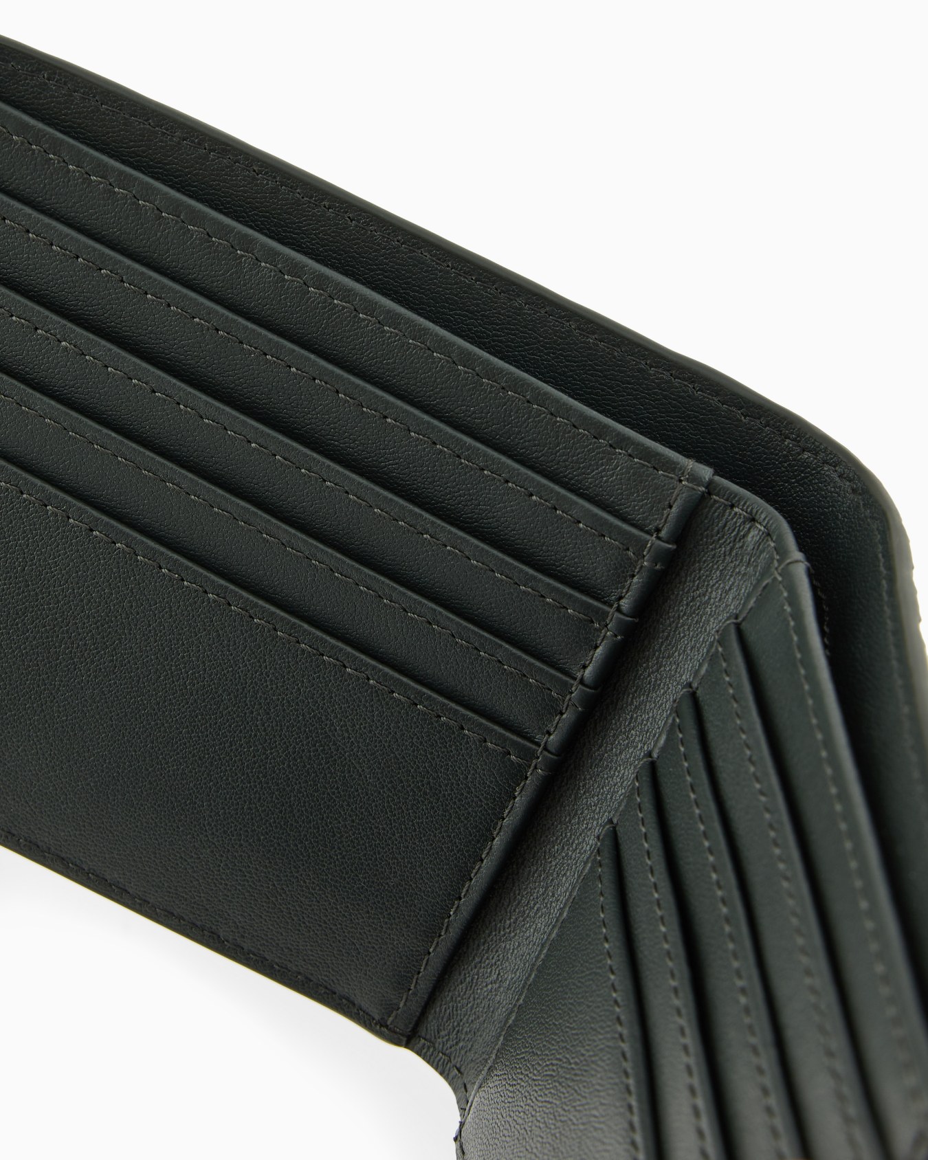 Leather bifold wallet with all-over embossed pattern Slide 3