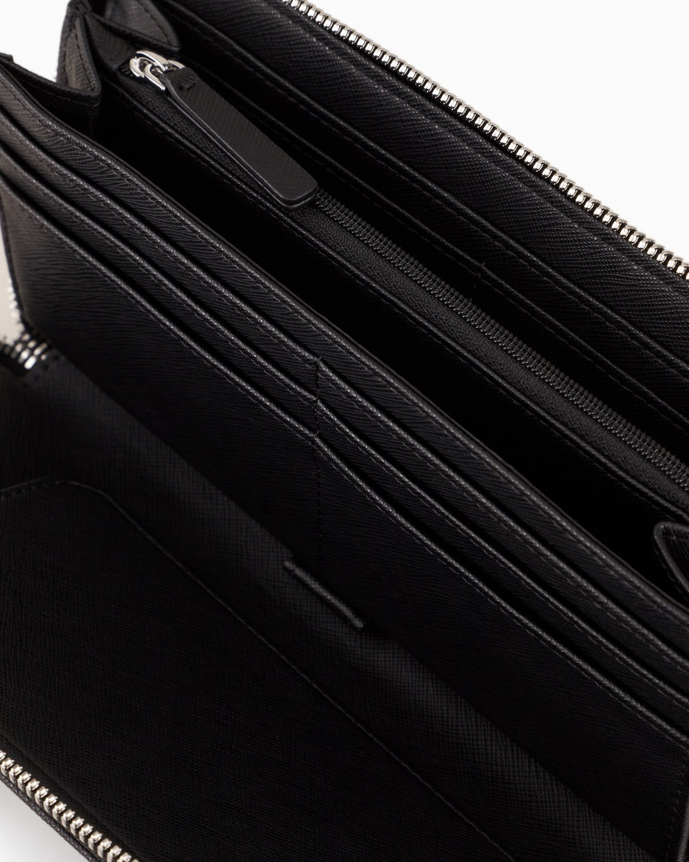 ASV regenerated Saffiano leather zip-around wallet with eagle plate Slide 2