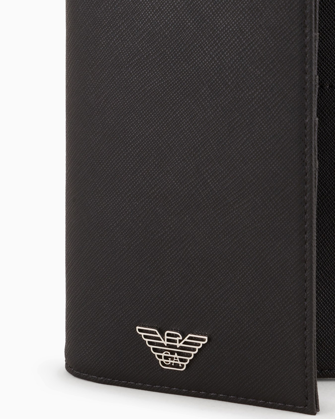 ASV large currency holder in regenerated Saffiano leather with eagle plate Slide 3